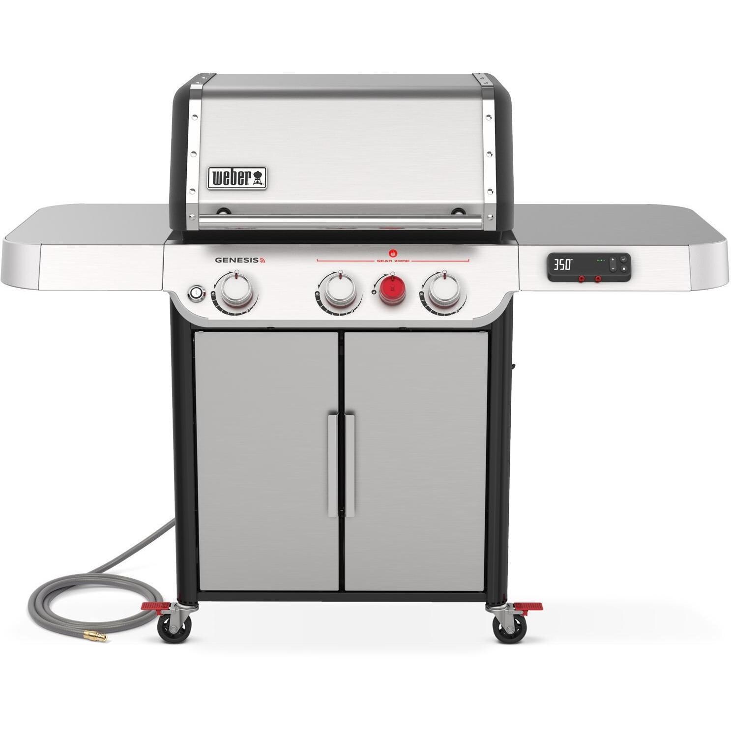 Weber GENESIS 37500001 SX-325s Natural Gas Smart Grill with Sear Burner - Stainless Steel - Front View - White Background thumbnail