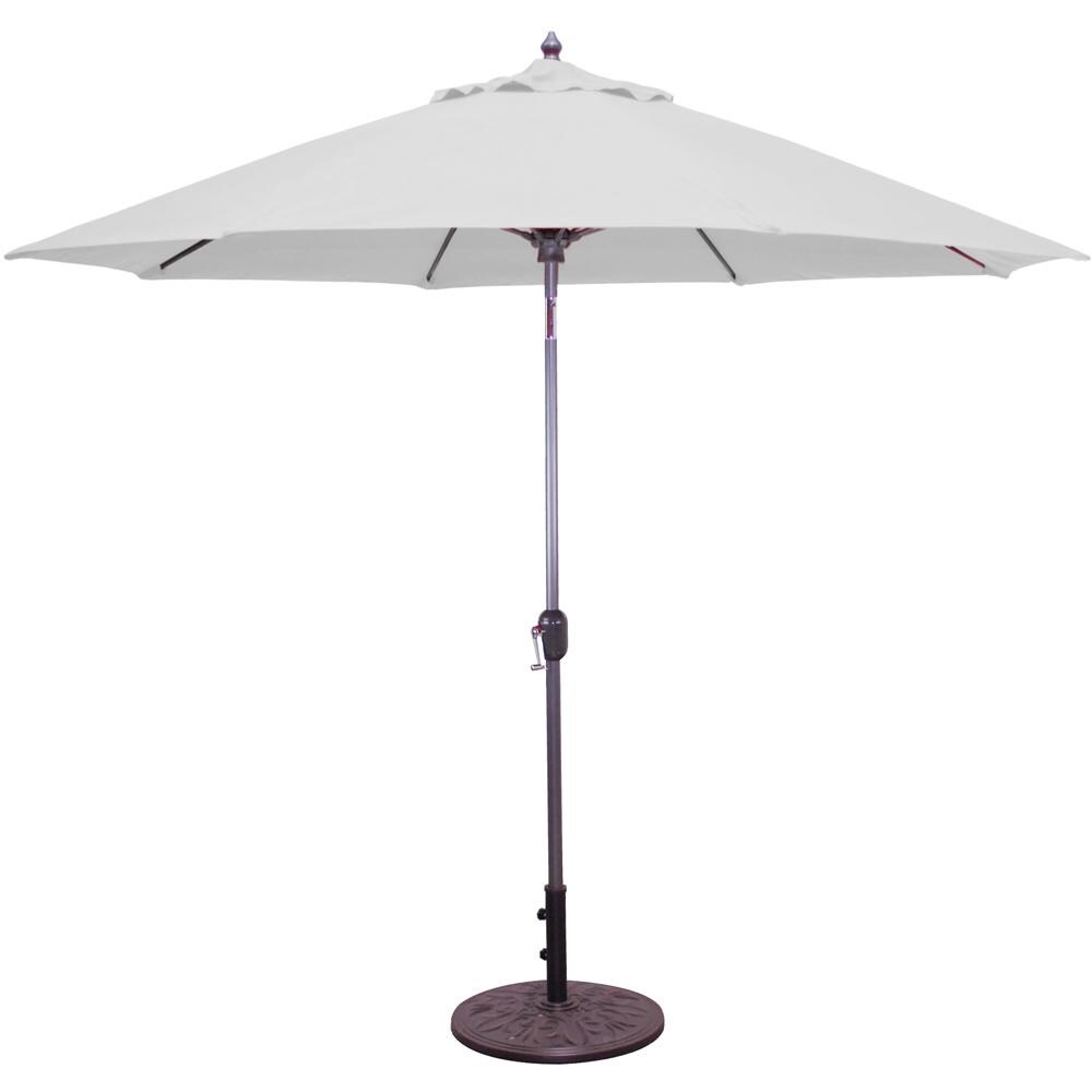 Galtech 9 Ft. Octagonal Aluminum Patio Umbrella W/ Crank Lift & Auto Tilt - Charcoal Frame W/ Canvas Sunbrella Fabric (Umbrella Base Not Included) thumbnail
