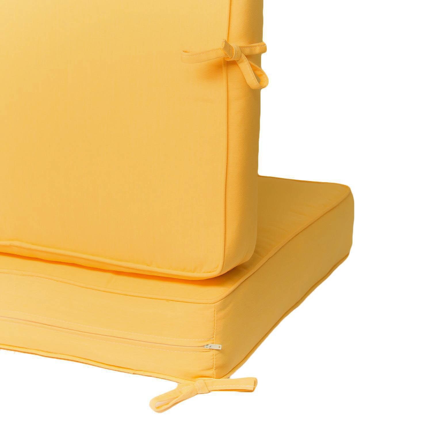 Medium Replacement Loveseat Cushion Set With Piping - Zipper and Tie Detail thumbnail