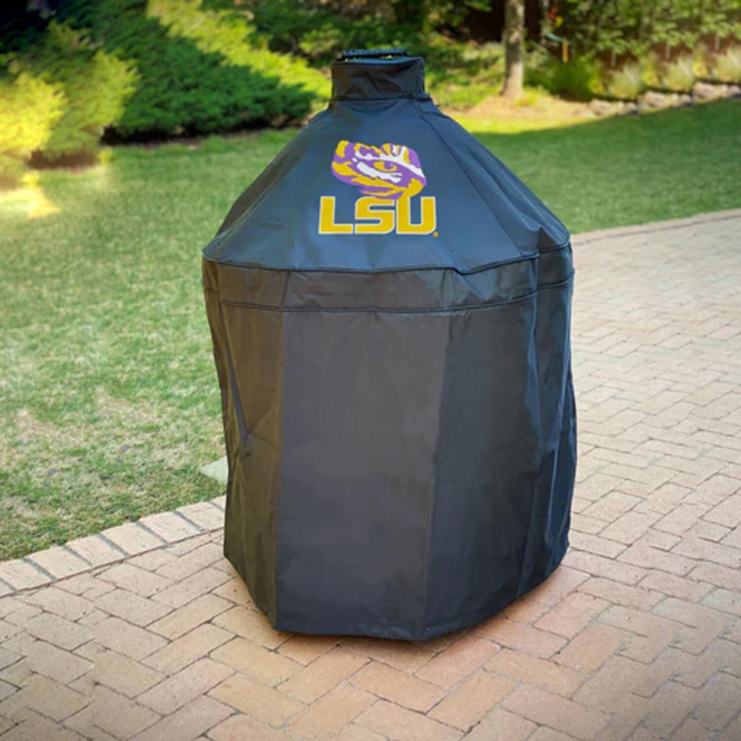 Holland Bar Stool Co B08CF4W91C LSU Universal Kamado Grill Cover - Lifestyle thumbnail