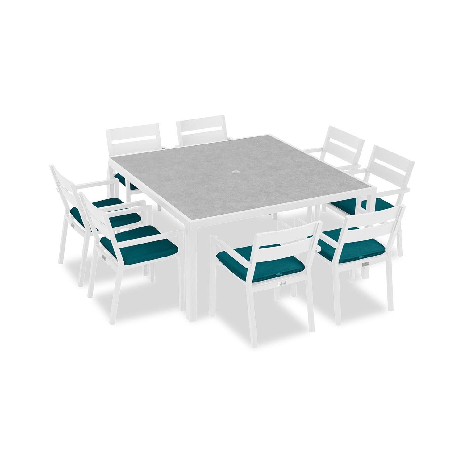 Calm Bay 9 Pc Square Dining Set in White/Spectrum Peacock by Lakeview - White Background thumbnail