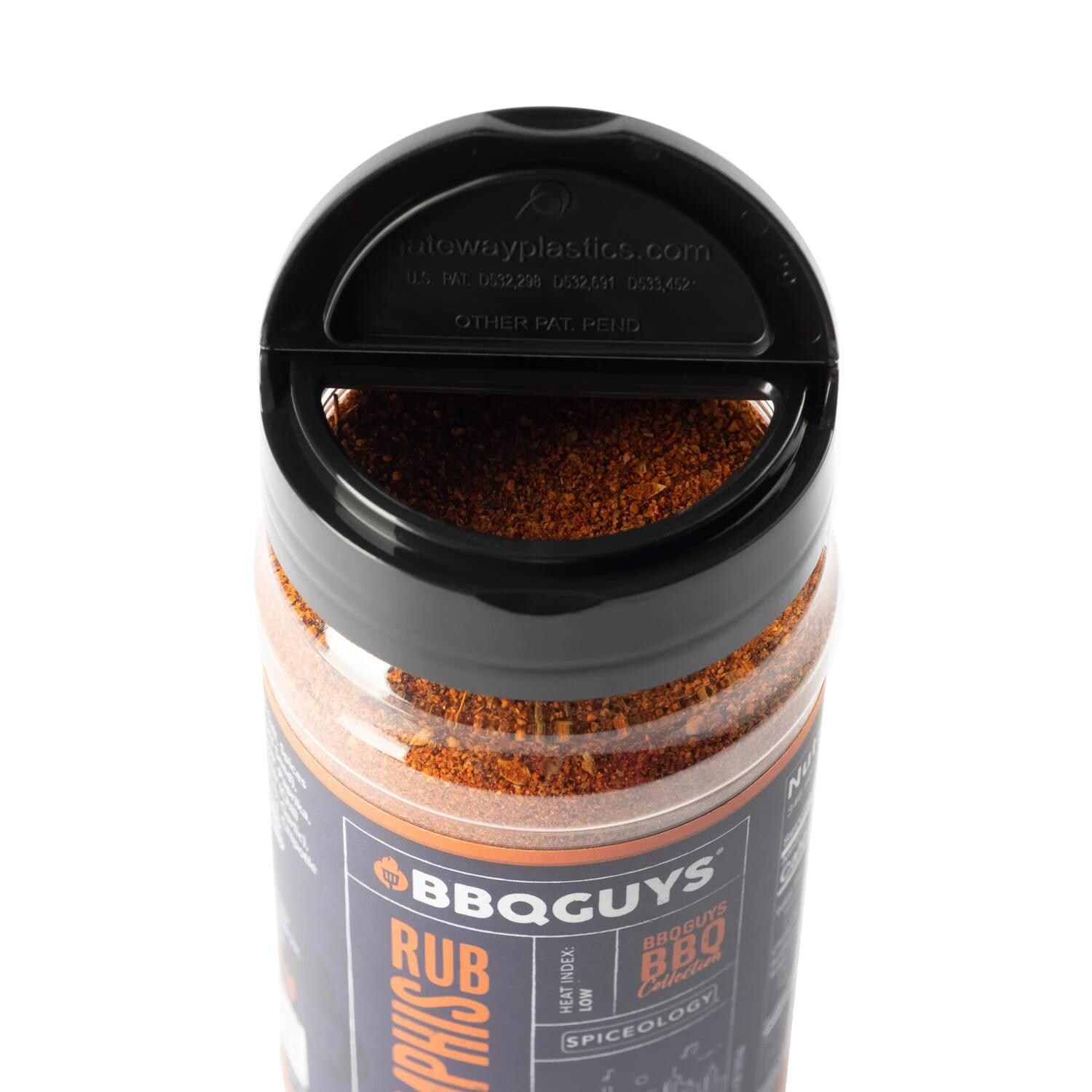 BBQGuys Signature x Spiceology BBQ-RB-MP-16 Memphis Rub - 11 Oz. - Flip Top With Large Holes thumbnail