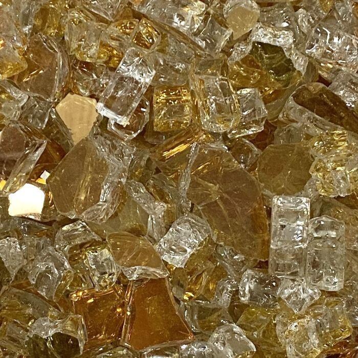 BBQGuys Signature 1/2-Inch Gold Reflective Fire Glass - 10 Pounds