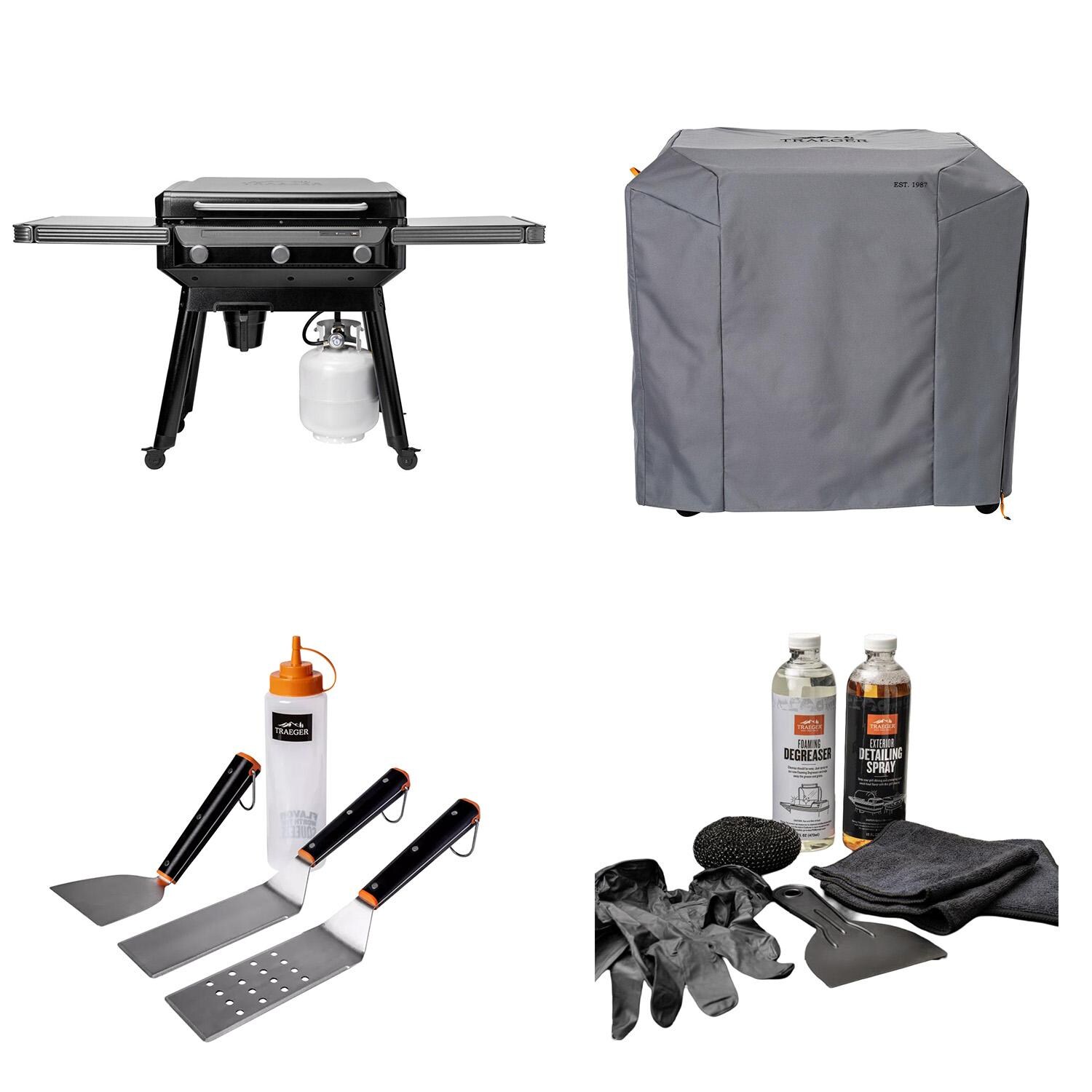 Traeger Flatrock 3 Zone Propane Griddle 4 Pc Bundle - Bundle - White Background thumbnail