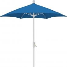 FiberBuilt 9 Ft. Aluminum Market Patio Umbrella With Crank Lift - Pacific Blue image