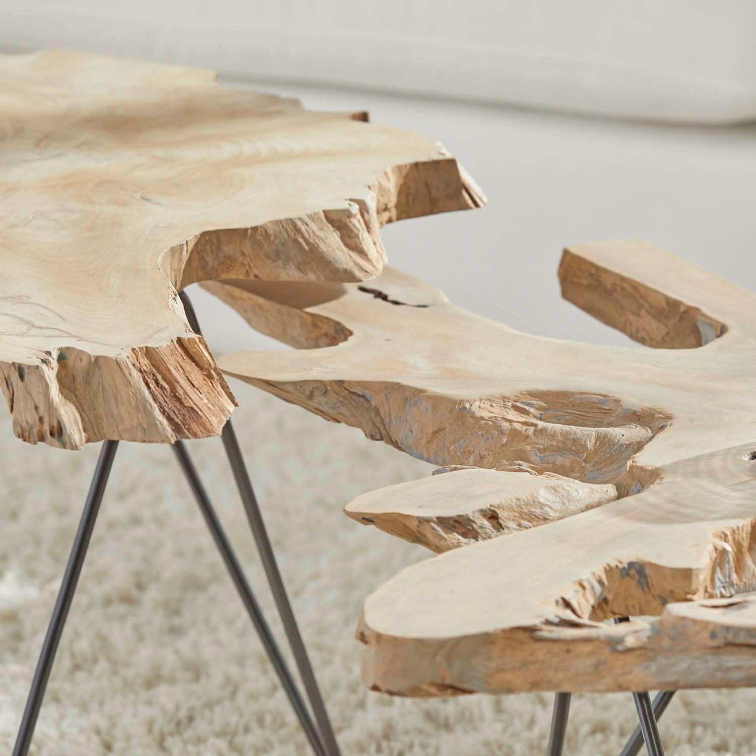 Lakeview Gray Teak Teak Nesting Coffee Table - Edge Detail thumbnail