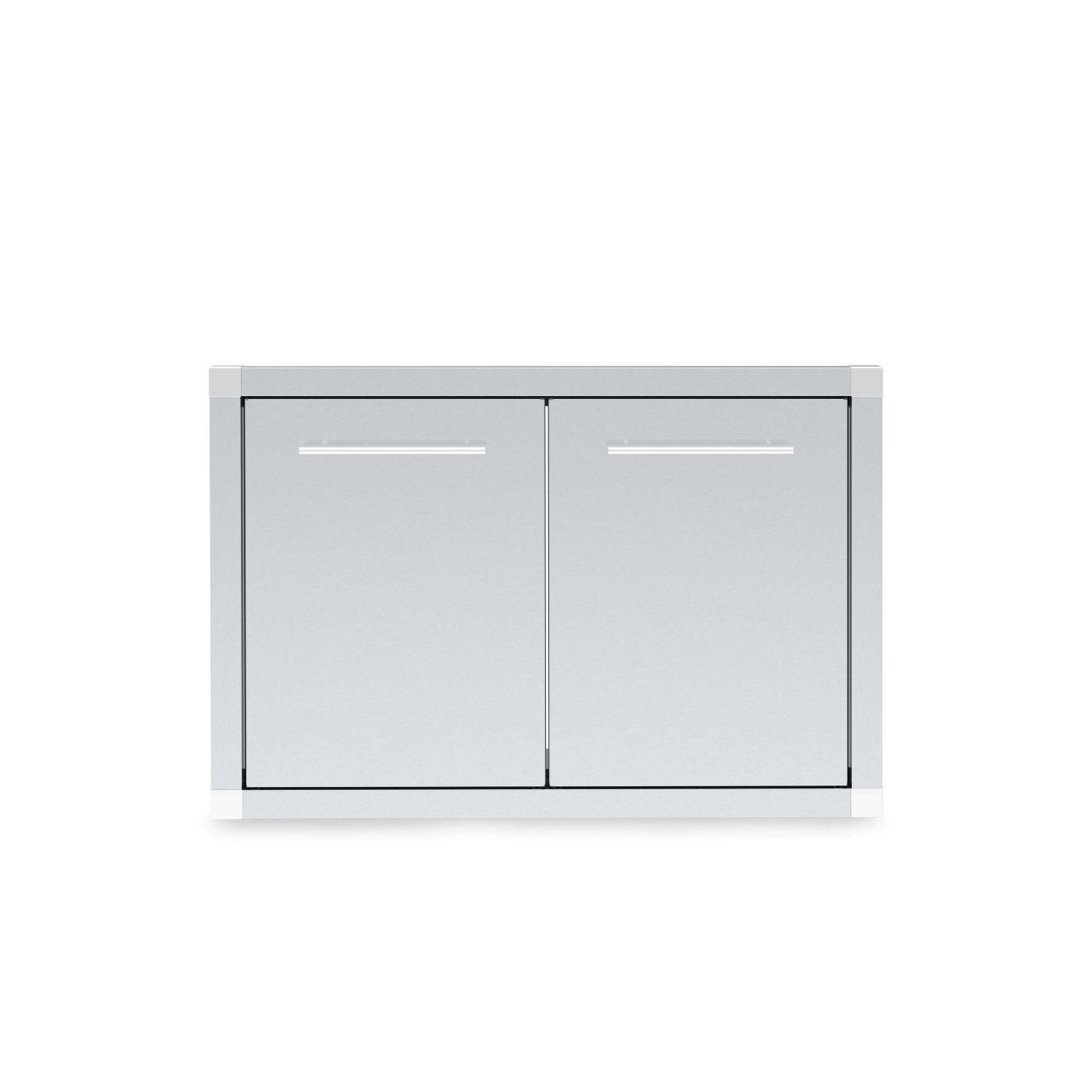 Broil King 800200 39 1/4-in Stainless Steel Double Access Door - Closed - Front View - White Background thumbnail