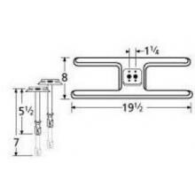 Stainless Steel H Twin, Centered, 1.25 Inch Offset Burner 10602-70301 image