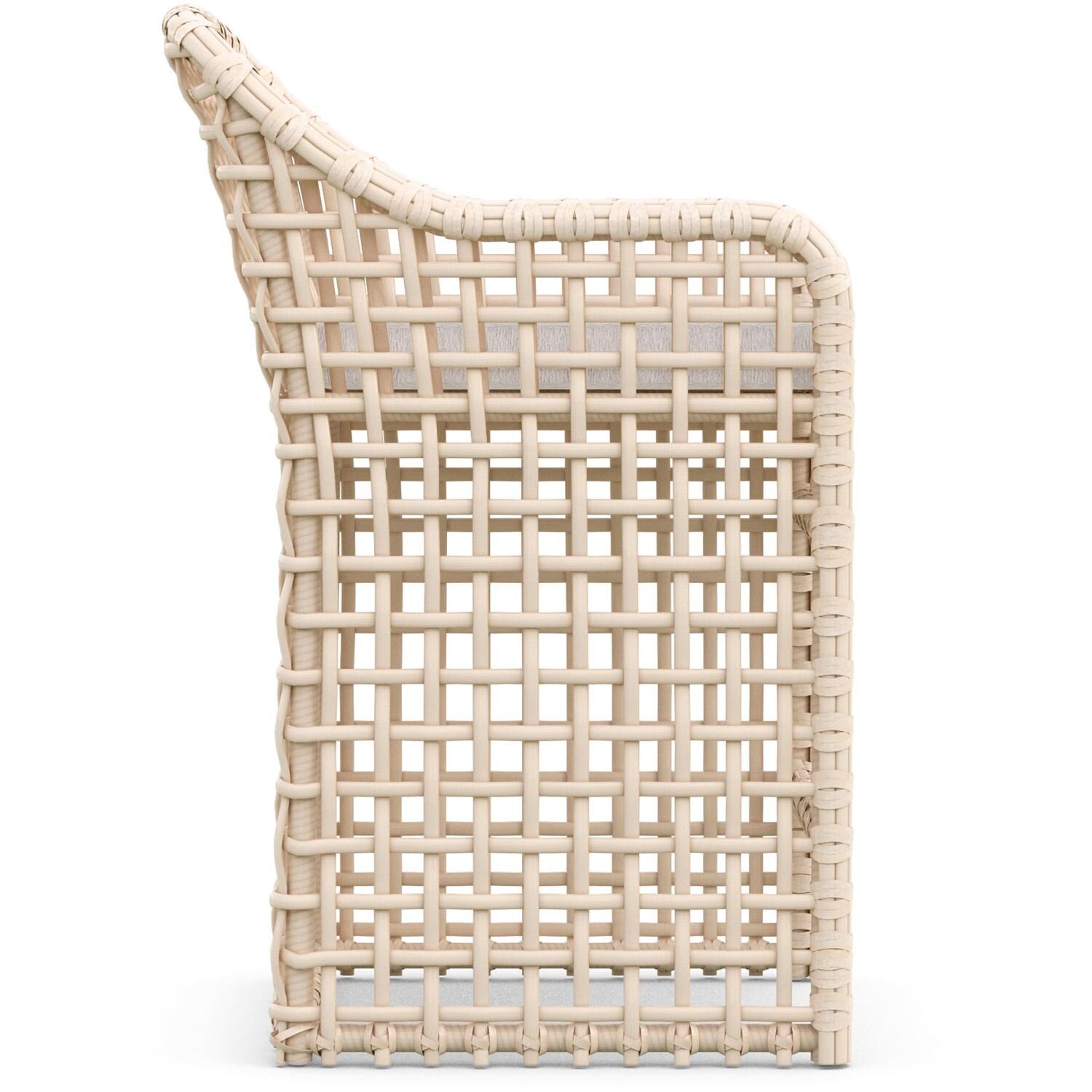 Azzurro Living Kiawah Wicker Counter Stool in Almond/Cloud - Side - White Background thumbnail
