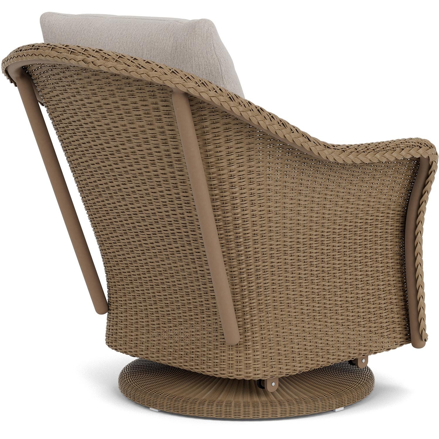Lloyd Flanders Weekend Retreat Swivel Glider Lounge Chair in Fawn Finish W/ Remy Cloud Fabric - Back Right thumbnail