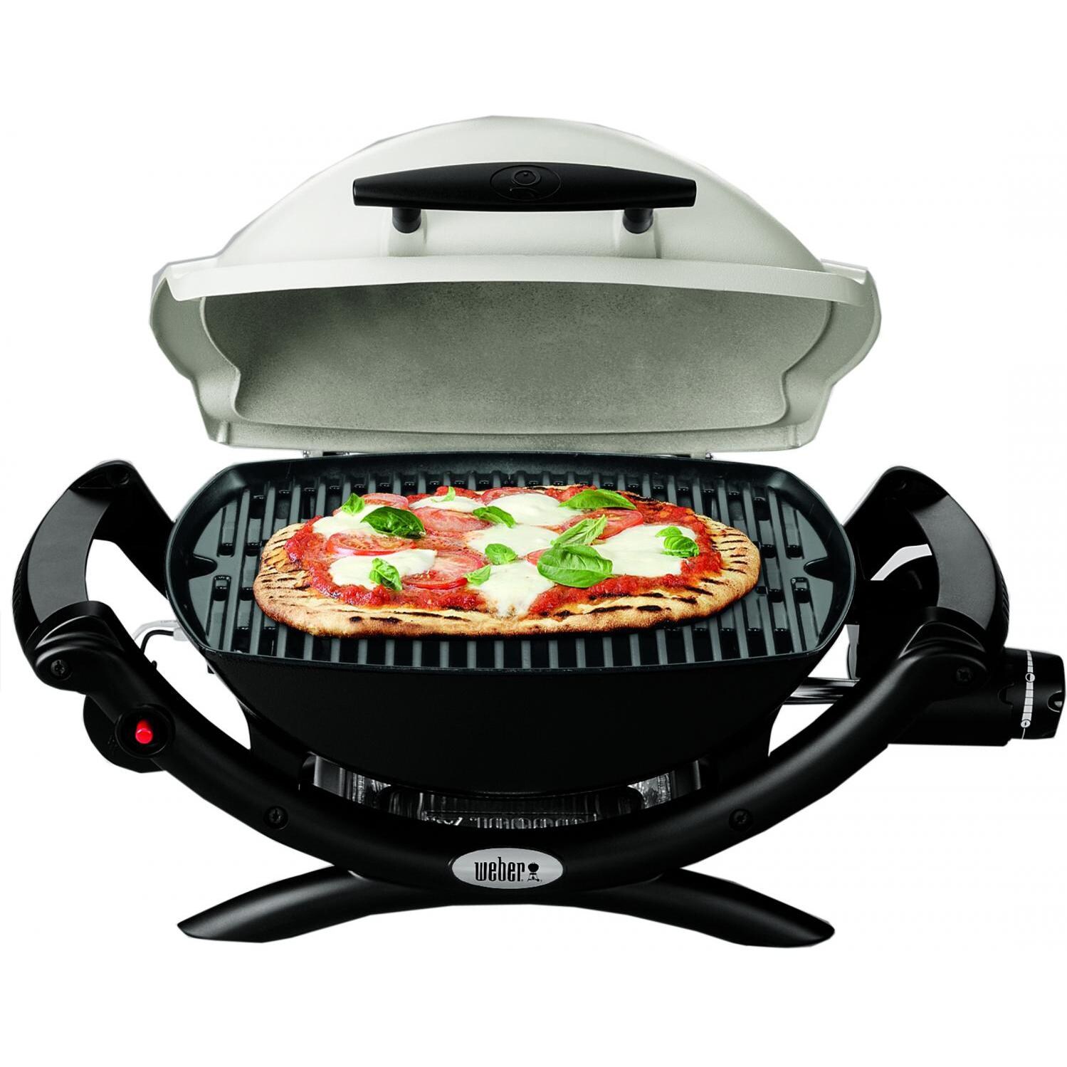 Weber Q 1000 Portable Propane Gas Grill - Shown With Food thumbnail