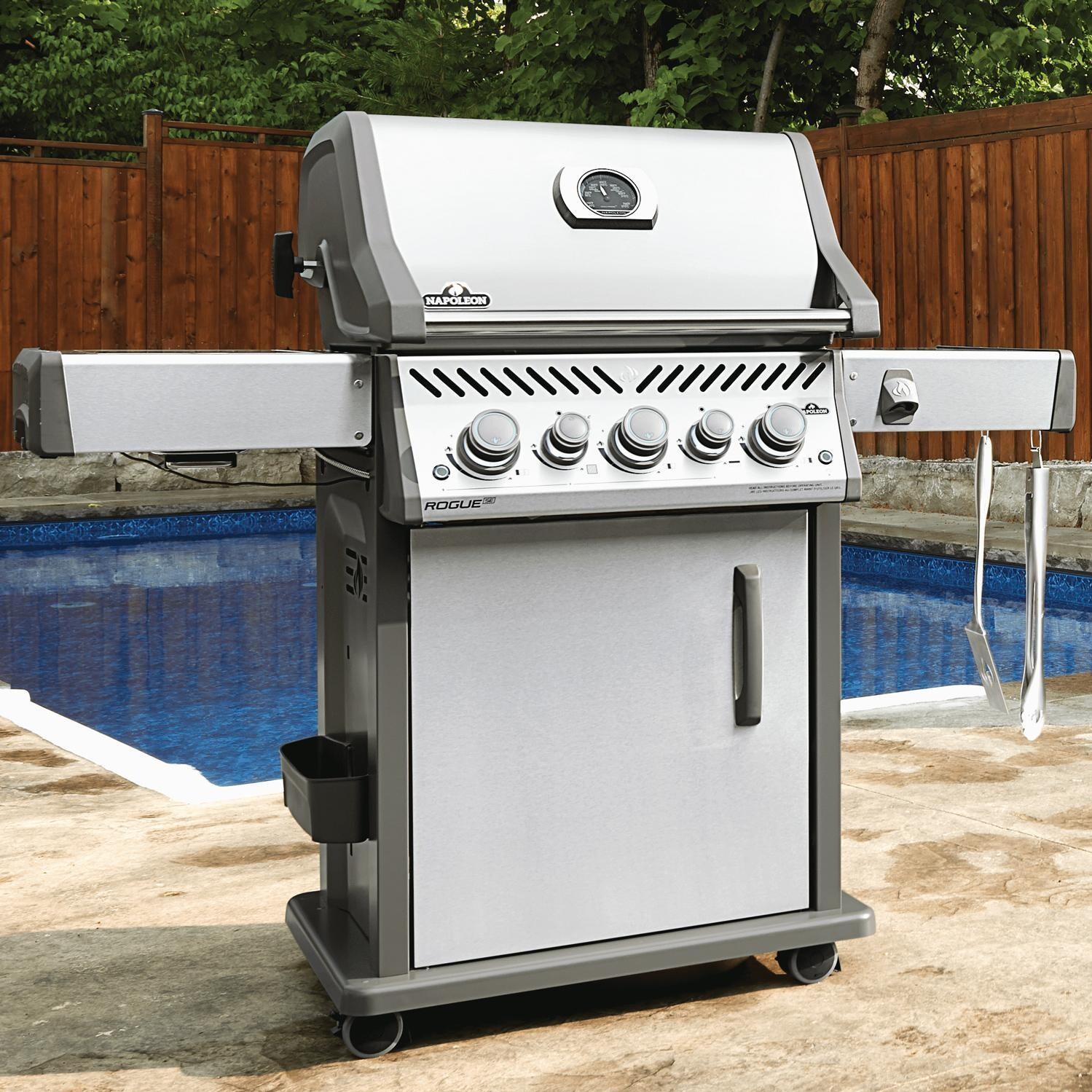 Napoleon RSE425RSIBPSS-1 Rogue SE 425 Propane Gas Grill with Infrared Rear Burner and Infrared Side Burner - Stainless Steel - Lifestyle View thumbnail