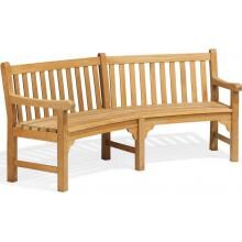 Essex 83 Inch Natural Shorea Curved Patio Bench By Oxford Garden image