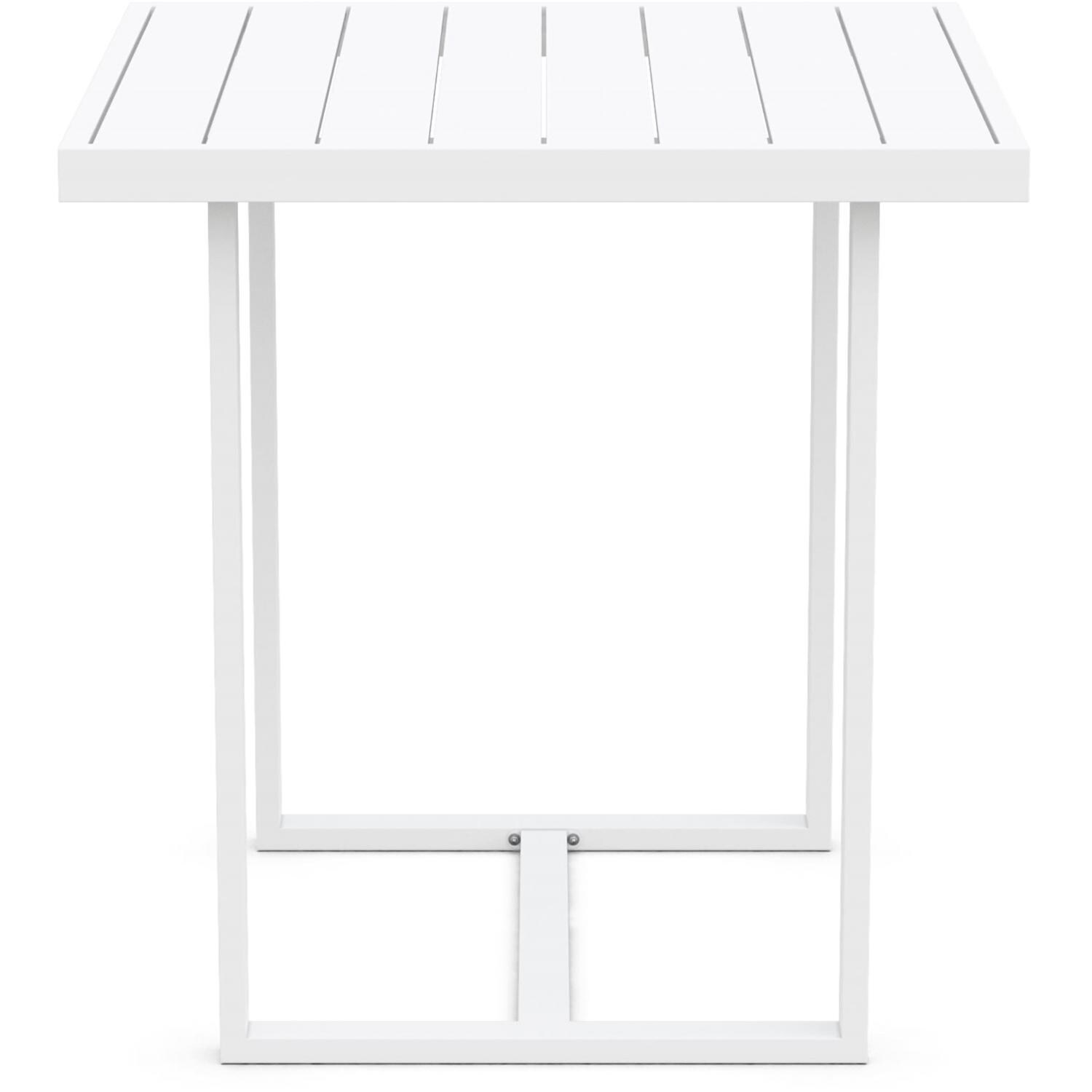 Azzurro Living Pavia 35 Inch White Aluminum Counter Table - Side - White Background thumbnail