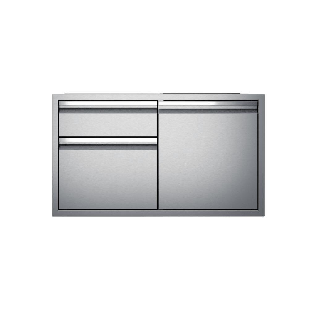 Twin Eagles TEDD362-B 36-in Stainless Steel Access Door & Double Drawer Combo - White Background thumbnail