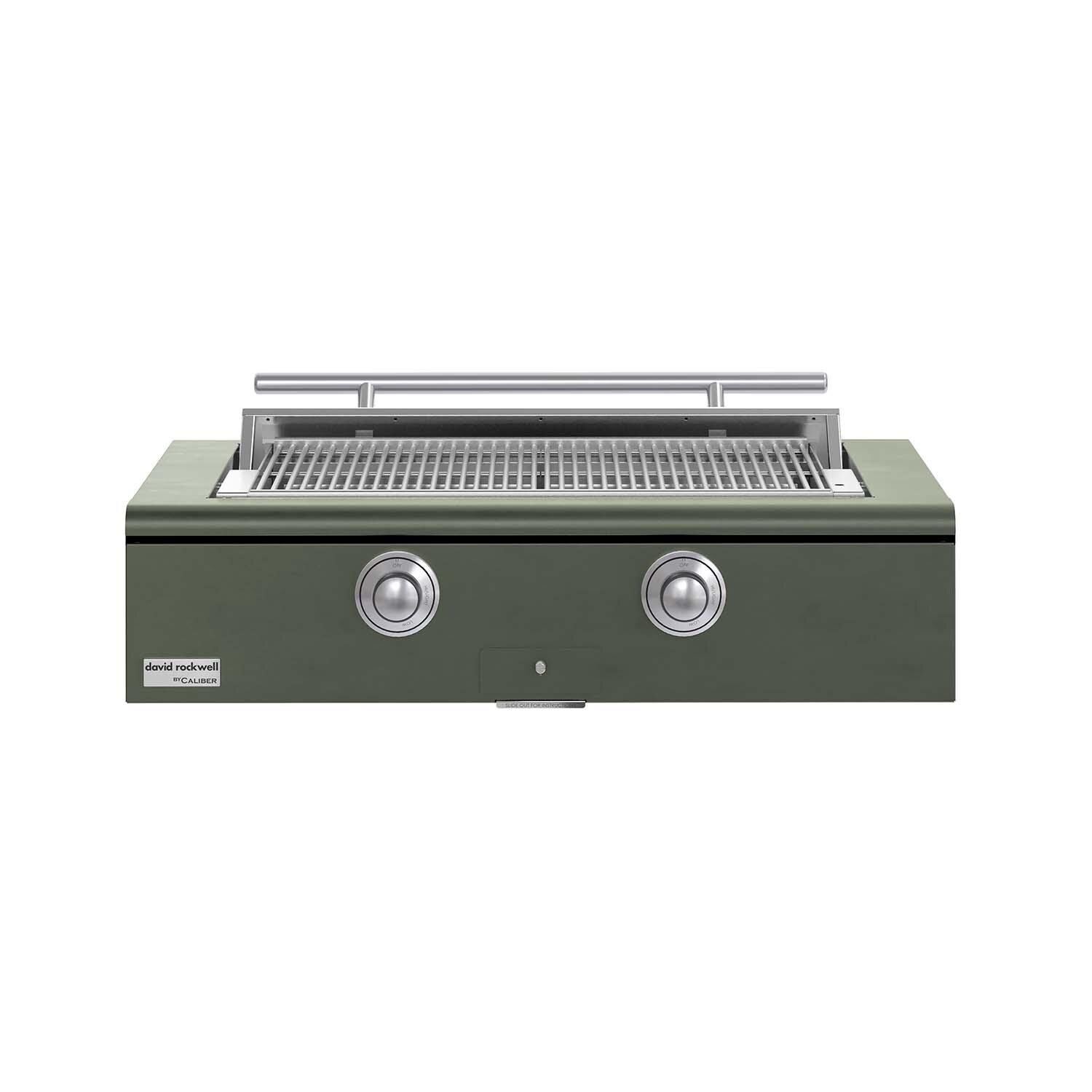 Caliber CRG-42BL00-A-238-H04 42-in Propane Built-In Rockwell Grill - Olive w/ Stainless Steel Hardware - White Background thumbnail
