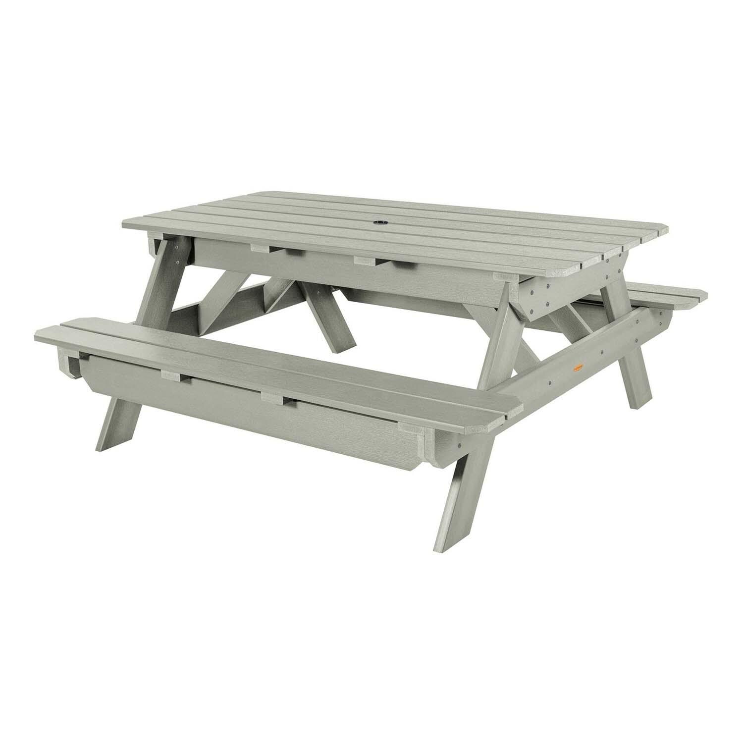 Lookwood 71 Inch Eucalyptus Polyresin Picnic Table By Lakeview Outdoor Designs - White Background thumbnail
