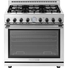 Tecnogas Superiore 36-Inch NEXT Panorama Natural Gas Range With 6 Burners - Stainless Steel - RN361GPS-S image
