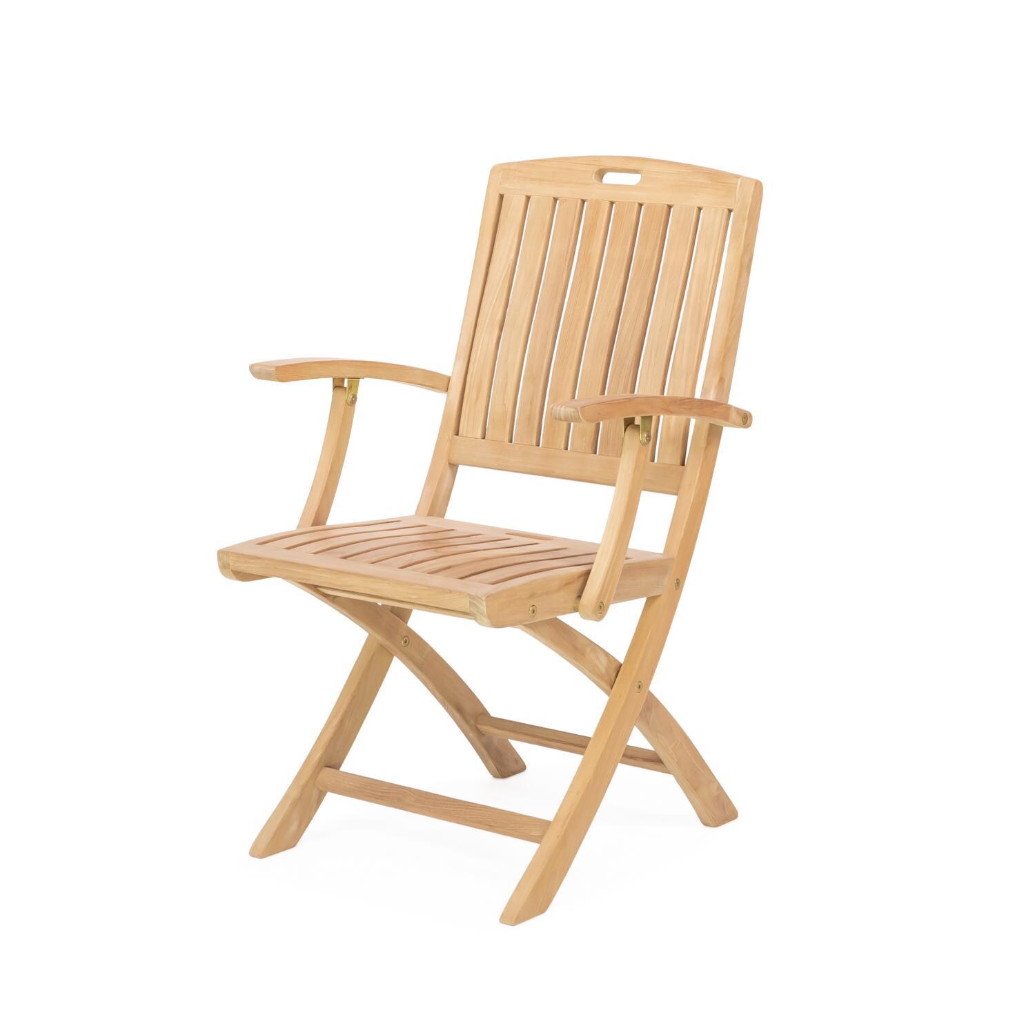 Teak + Table Cayman Folding Teak Chair - Side - White Background thumbnail