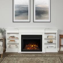 Real Flame 7190E-W Ashton Grand 92-Inch Electric Fireplace Entertainment Center - White