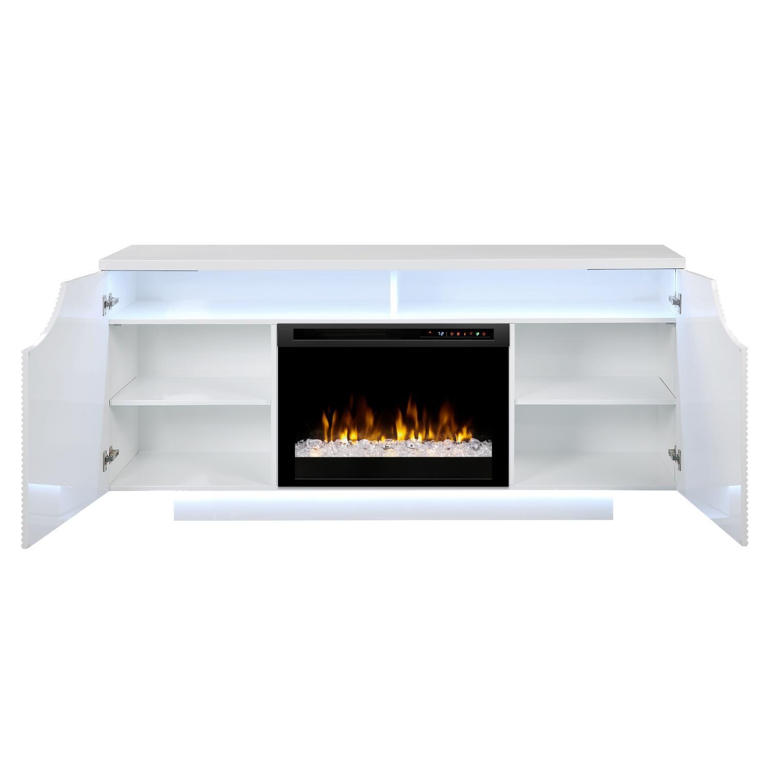 Dimplex - GDS26G8-1847GW - Ethan 66-Inch Electric Fireplace Media Console - Acrylic Ice Embers - Gloss White thumbnail