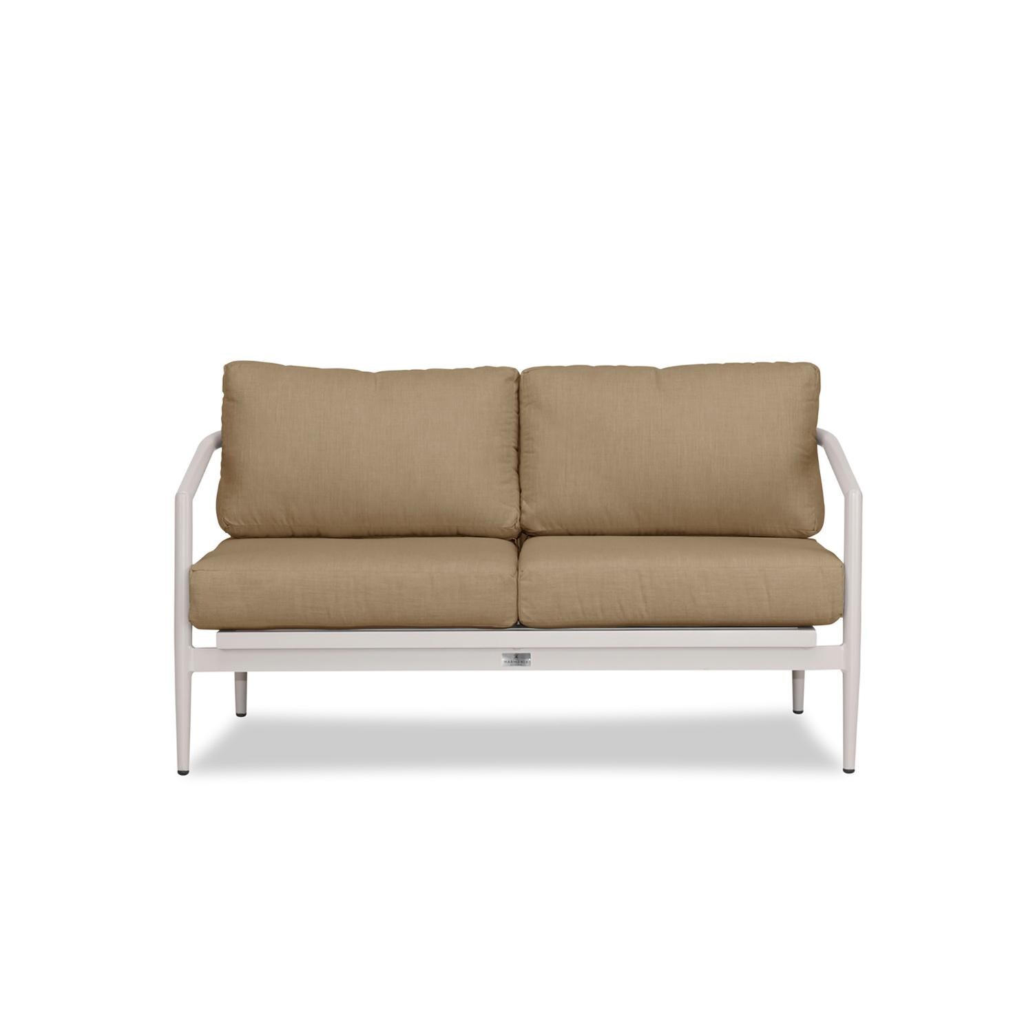 Lakeview Midnight Cove 4 Pc Aluminum Loveseat Seating Set in Urban Stone/Carrera/Heather Beige - Loveseat - White Background thumbnail