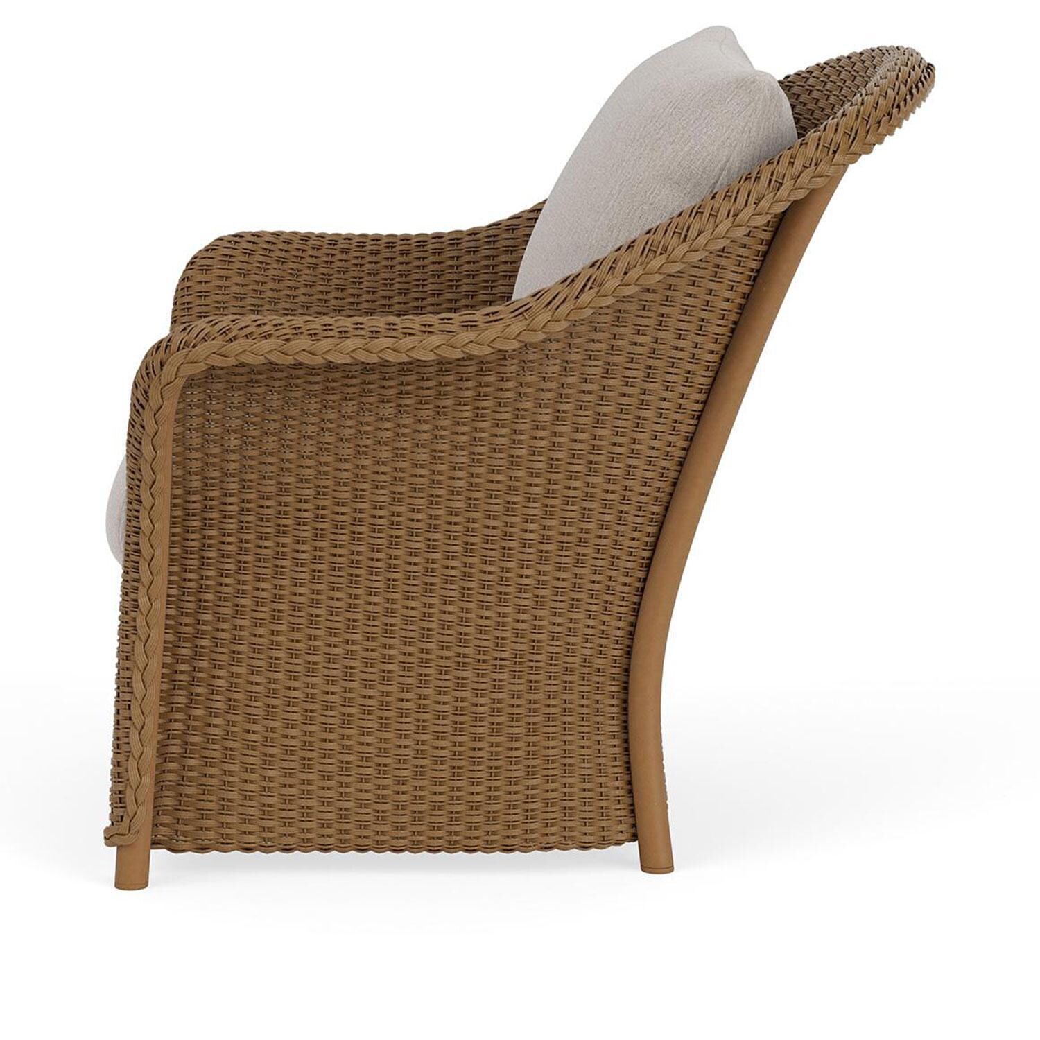 Lloyd Flanders Weekend Retreat Lounge Chair in Hickory Finish W/ Remy Cloud Fabric - Side thumbnail