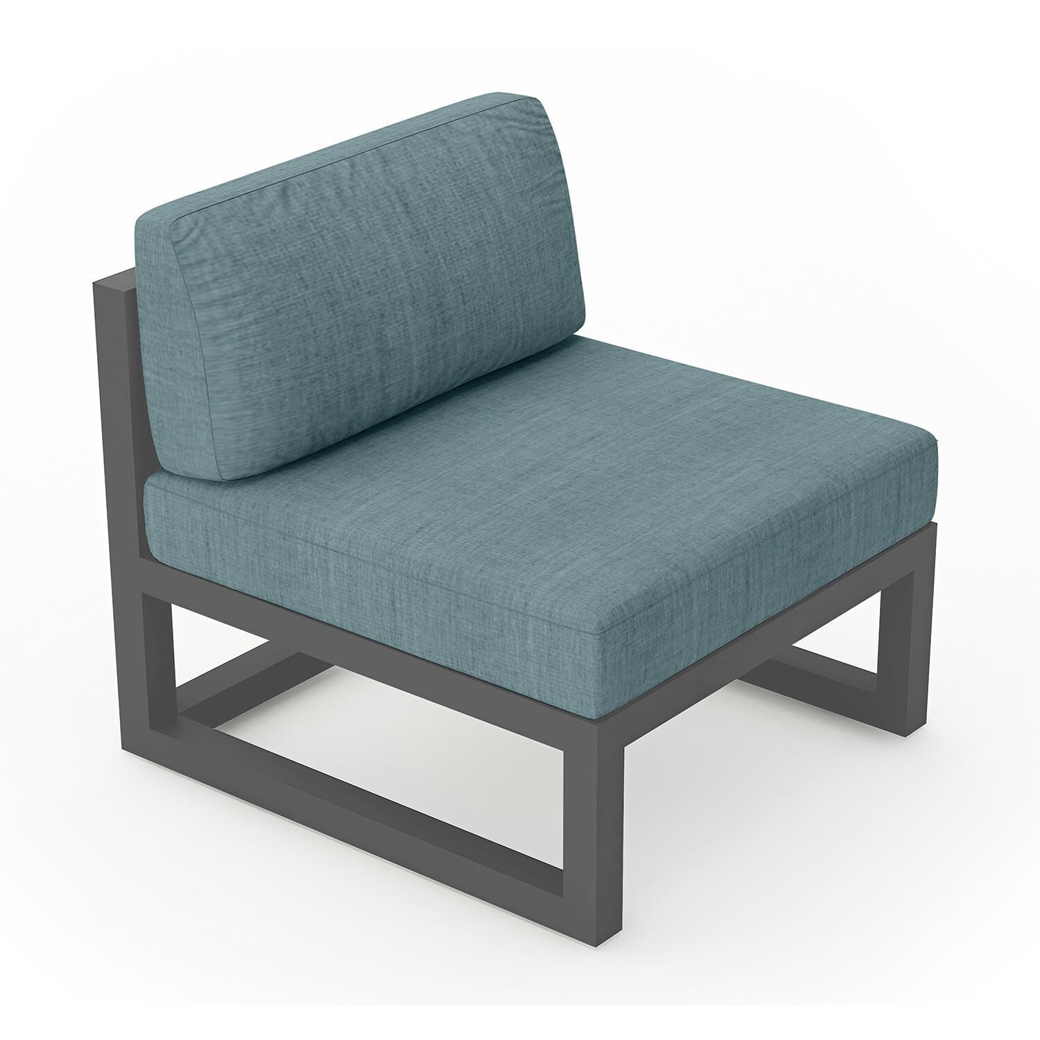 Misty Cove Middle Club Chair in Slate w/Cast Lagoon Cushions by Lakeview - Top Angle View - White Background thumbnail