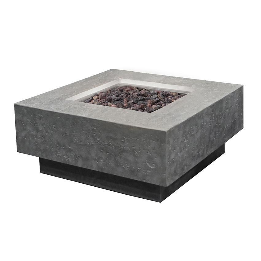 Elementi OFG103LG-LP Manhattan 36-Inch Natural Gas Light Gray Fire Pit Table - Table At Angle - White Background thumbnail