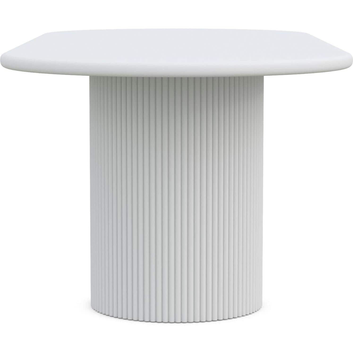 Azzurro Living Kamari 96 Inch White Aluminum Dining Table - Side - White Background thumbnail