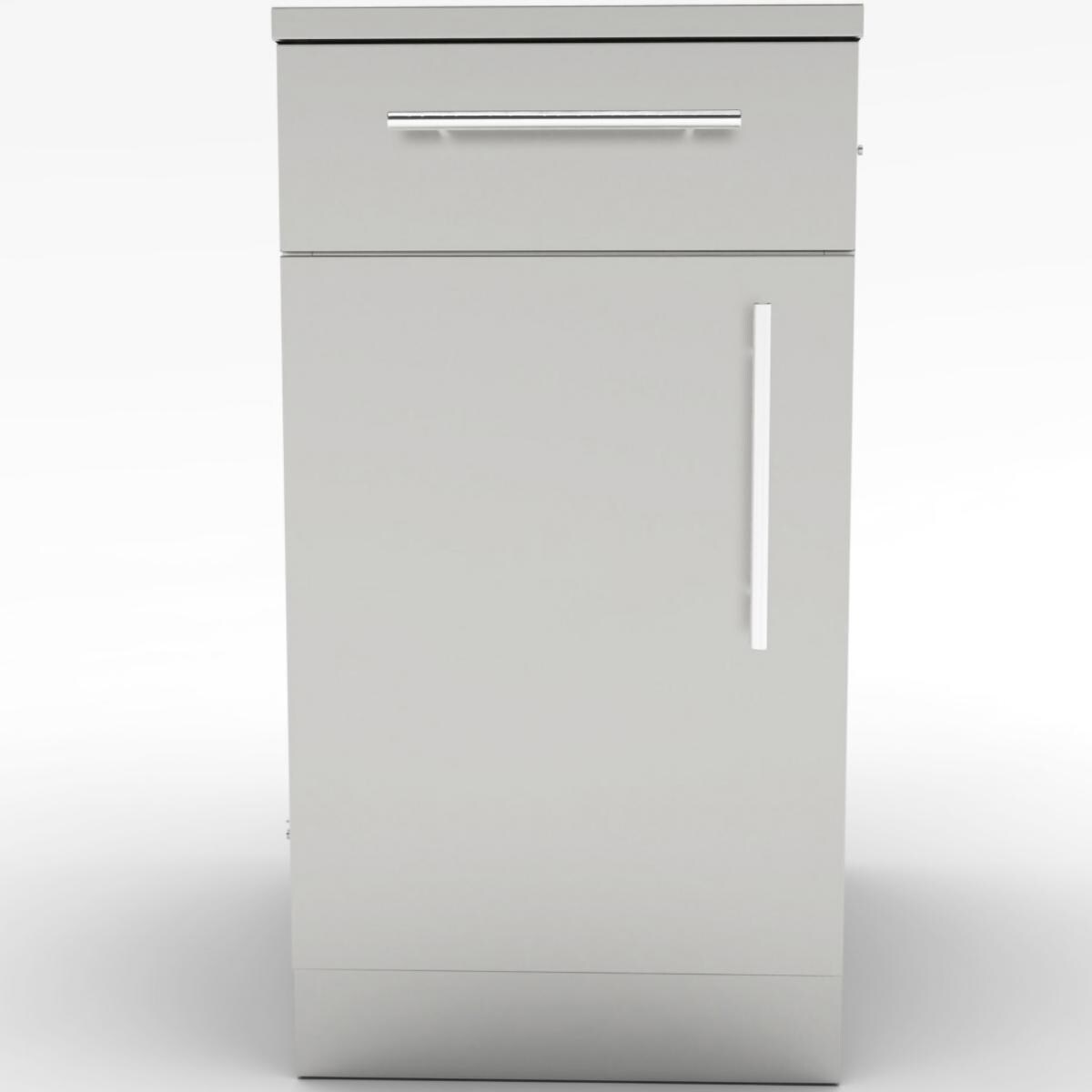 Sunstone SBC18CSDL 18-in Outdoor Kitchen Left Hinge Door and Drawer Island Cabinet - Cabinet Front - White Background thumbnail