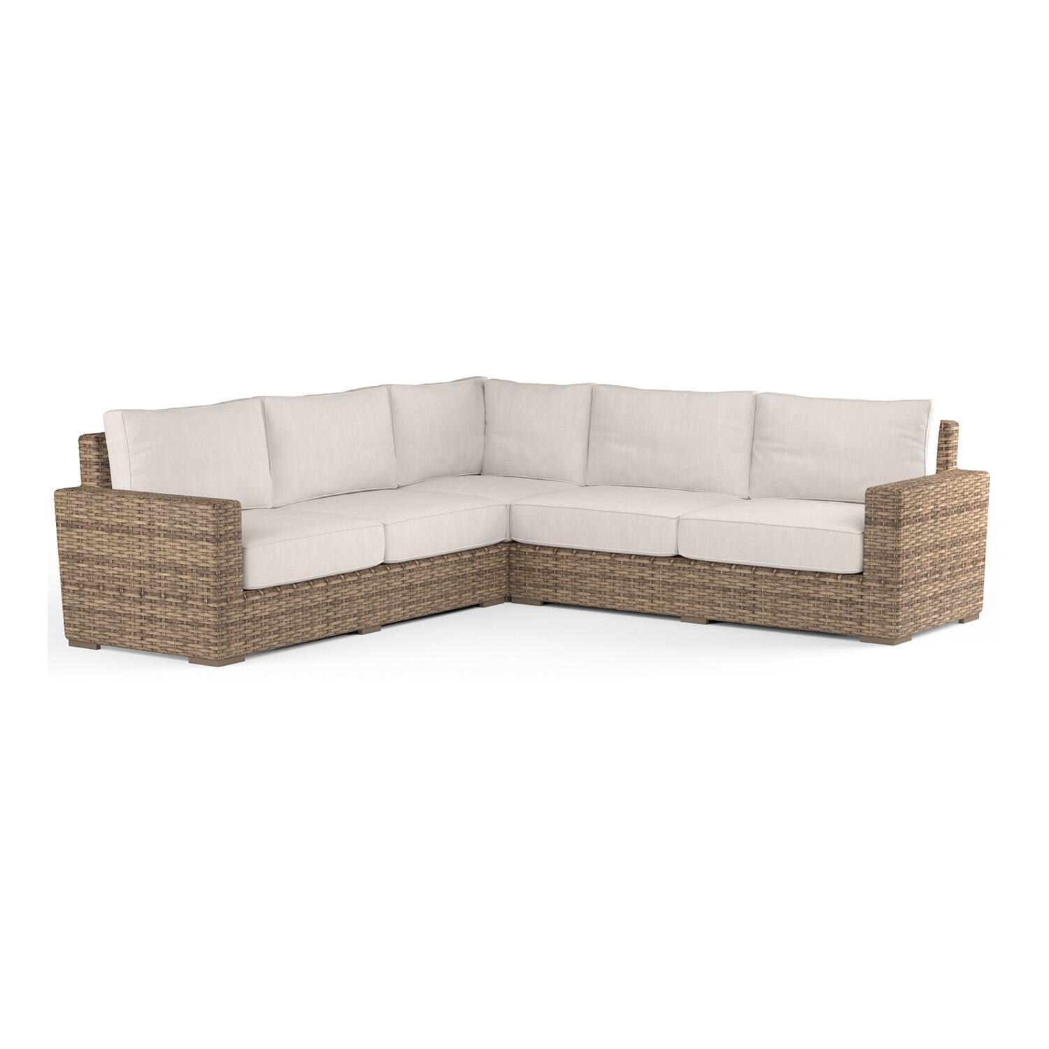 Havana 5 Person Wicker Sofa in Tobacco/Canvas Natural by Sunset West