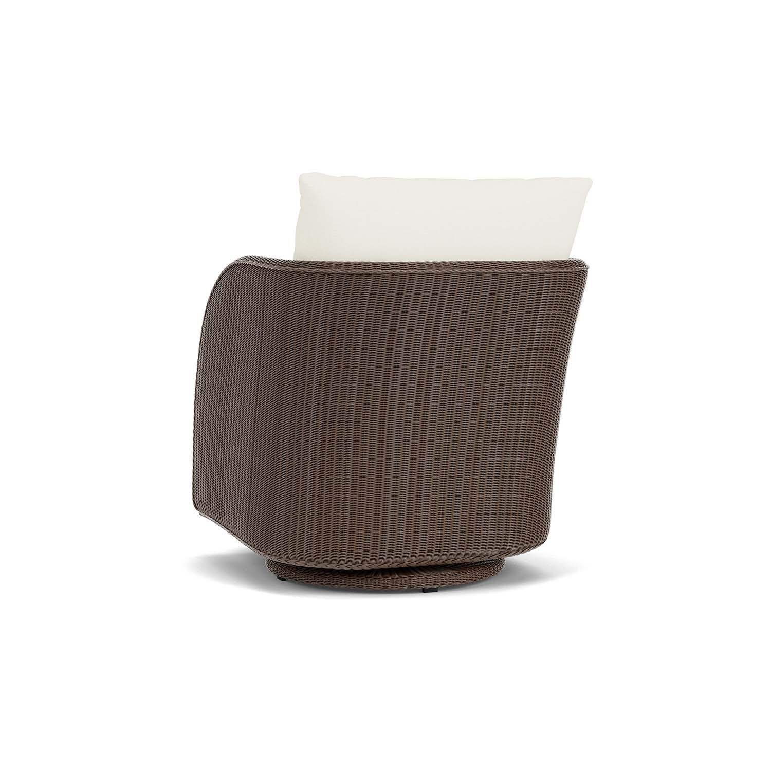 Lloyd Flanders Essence Swivel Glider Lounge Chair W/Sailcloth Salt Fabric - Bark Finish - Back Left thumbnail