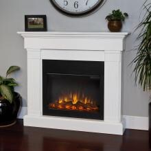 Real Flame Crawford Slimline 47-Inch Electric Fireplace With Mantel - White - 8020E-W image
