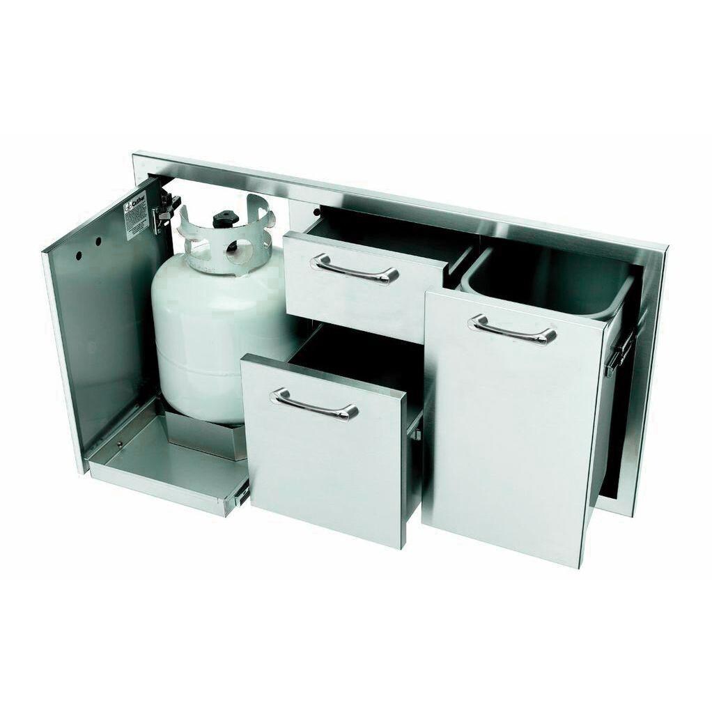Caliber 41Inch Stainless Steel Double Access Drawer & Propane Tank Storage Combo BBQGuys