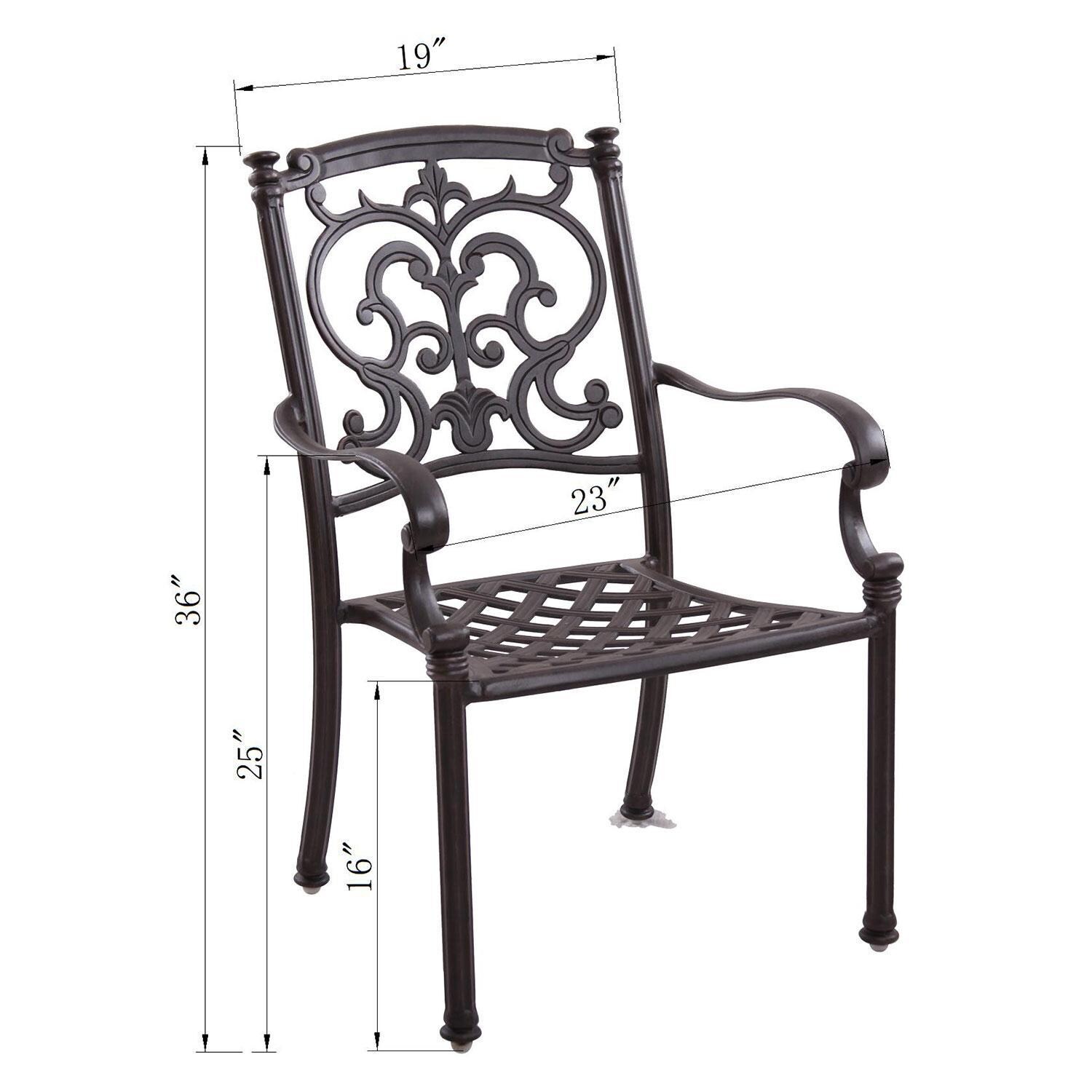 Darlee Series Dining Chair Without Cushion - Dimensional thumbnail