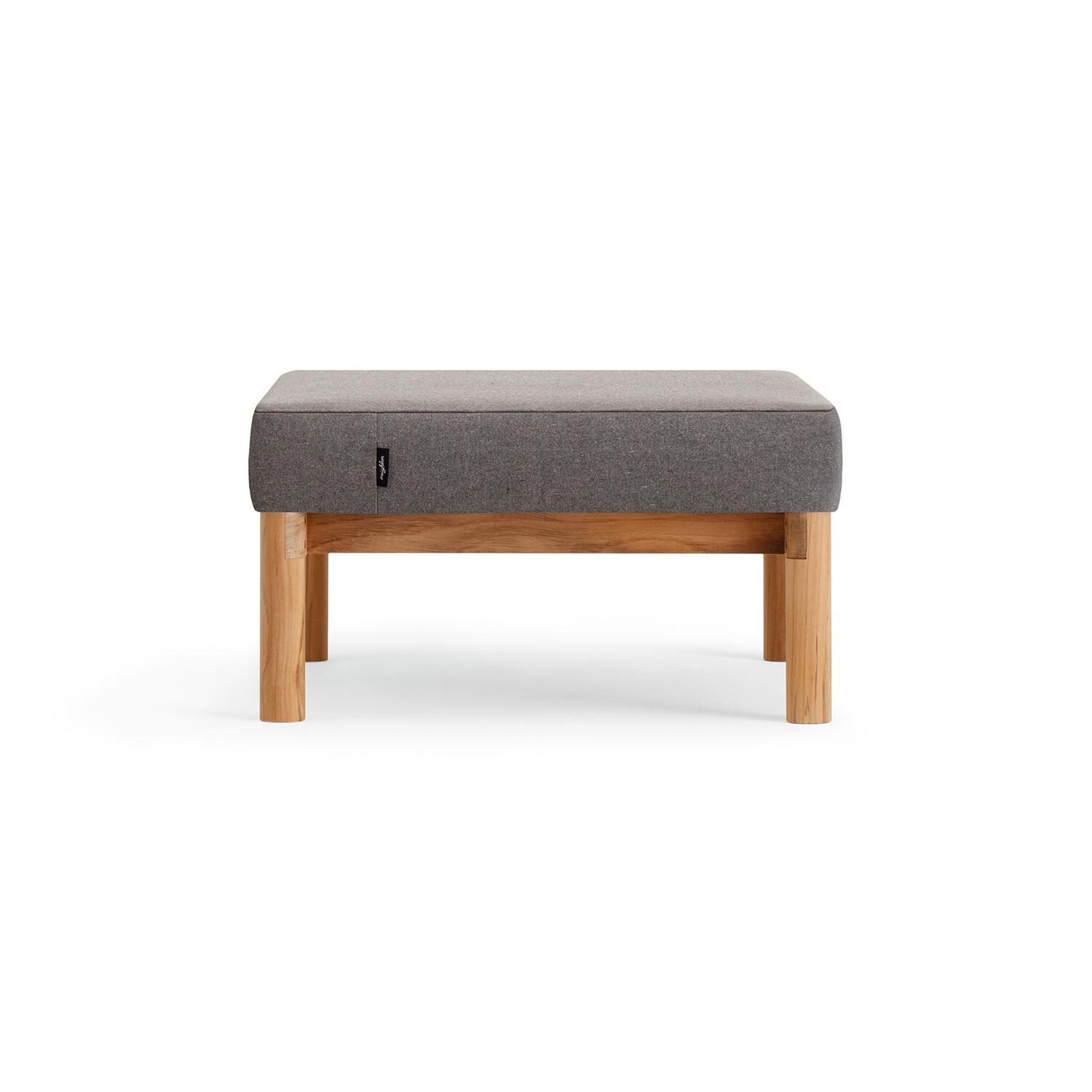 Neighbor OTTO1 - GR Teak Ottoman W/ Sunbrella Cushion - Side View thumbnail