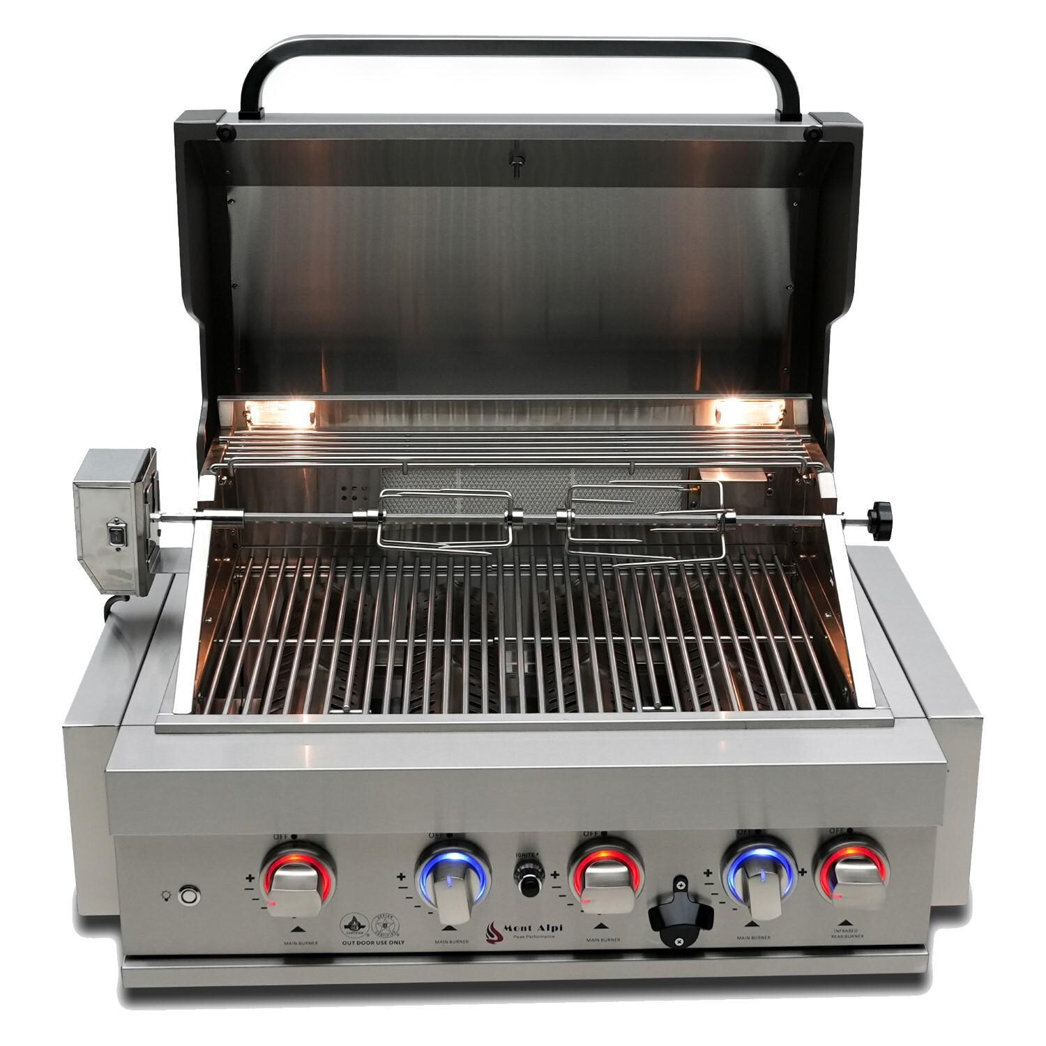 Mont Alpi - MABi400 - 32-Inch Built-In Propane Gas Grill - Open - White Background thumbnail