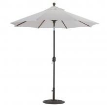 Galtech 7.5 Ft. Octagonal Aluminum Patio Market Umbrella W/ Crank Lift And Deluxe Auto Tilt - Black Frame W/ Sunbrella Canvas Canvas Canopy image
