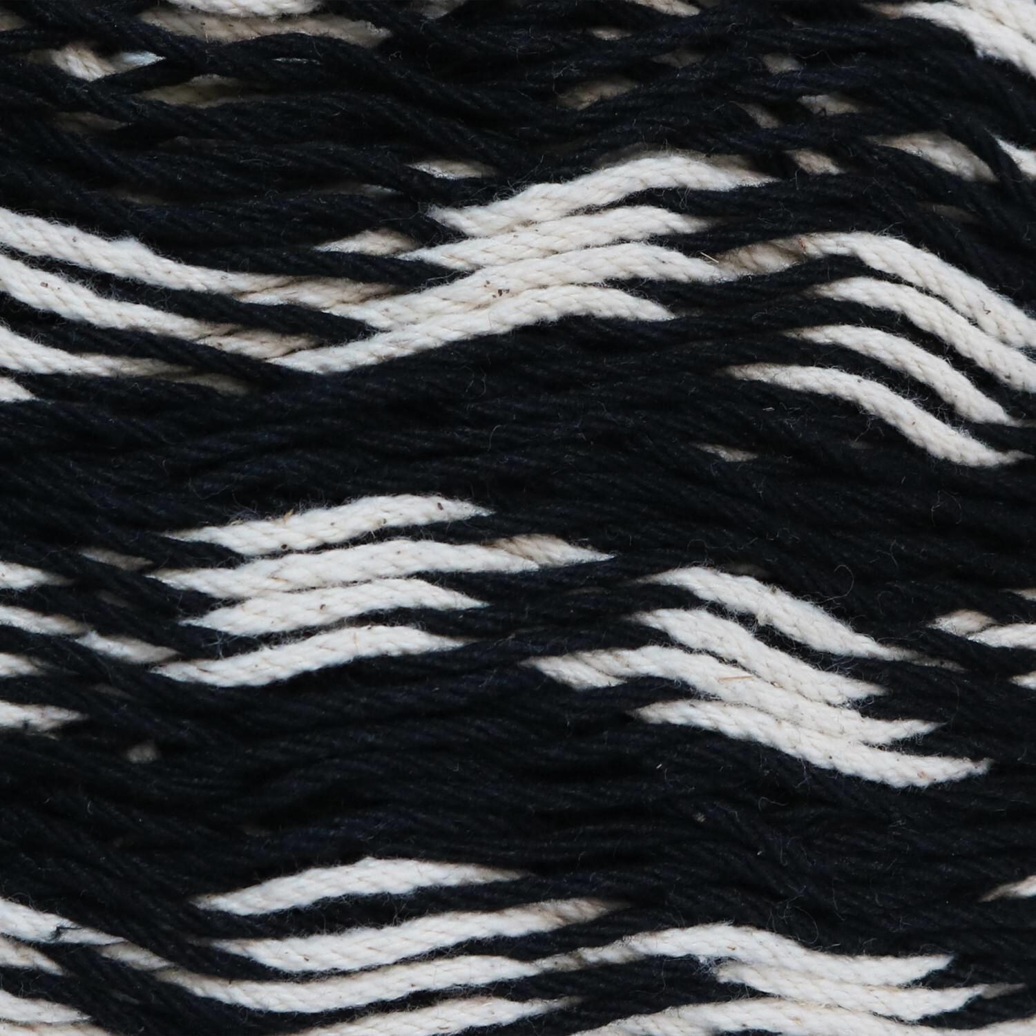 Ultimate Patio XXL Thick Cord Handwoven Family-Sized Mayan Hammock - Black & Natural - Rope thumbnail