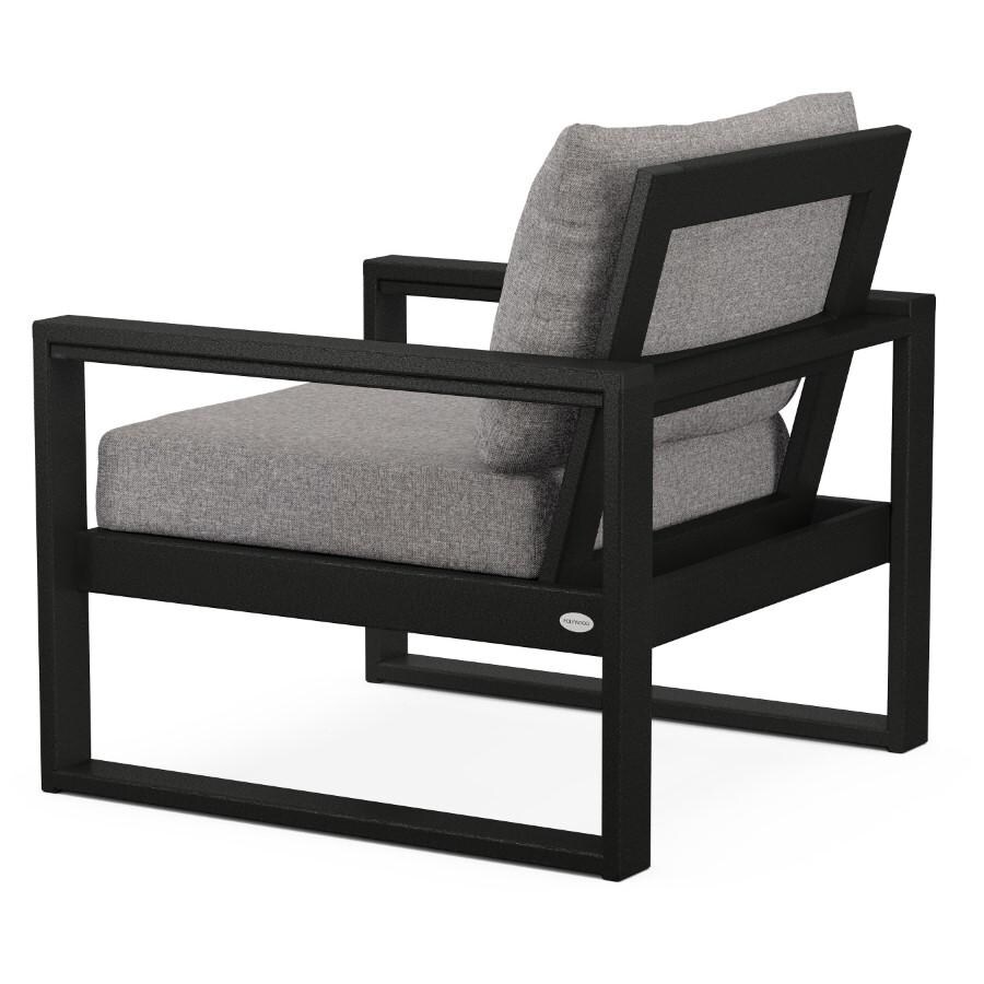 POLYWOOD EDGE Club Chair in Black / Grey Mist - Back thumbnail