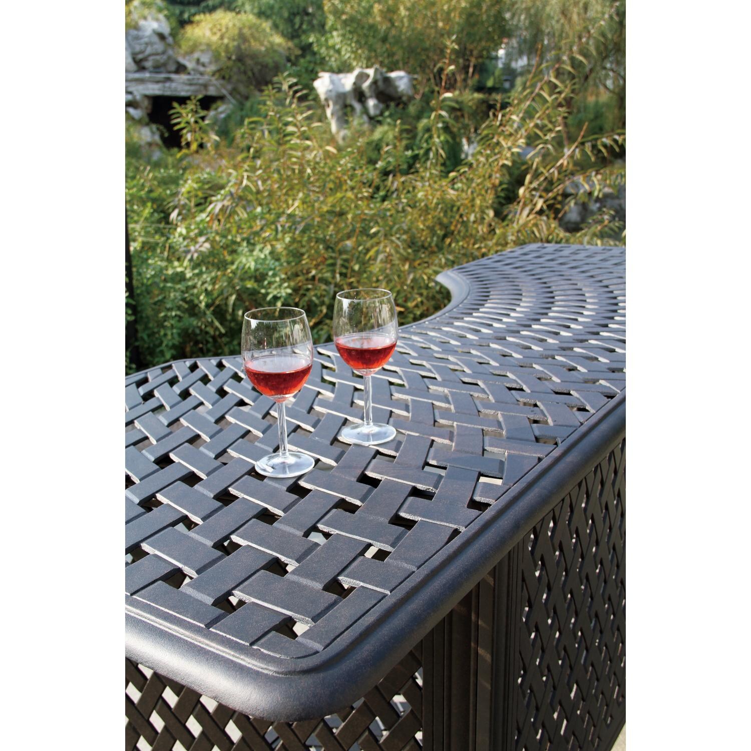 Darlee 201610-5PC-60K Mountain View Cast Aluminum Party Bar Table - Top Detail thumbnail