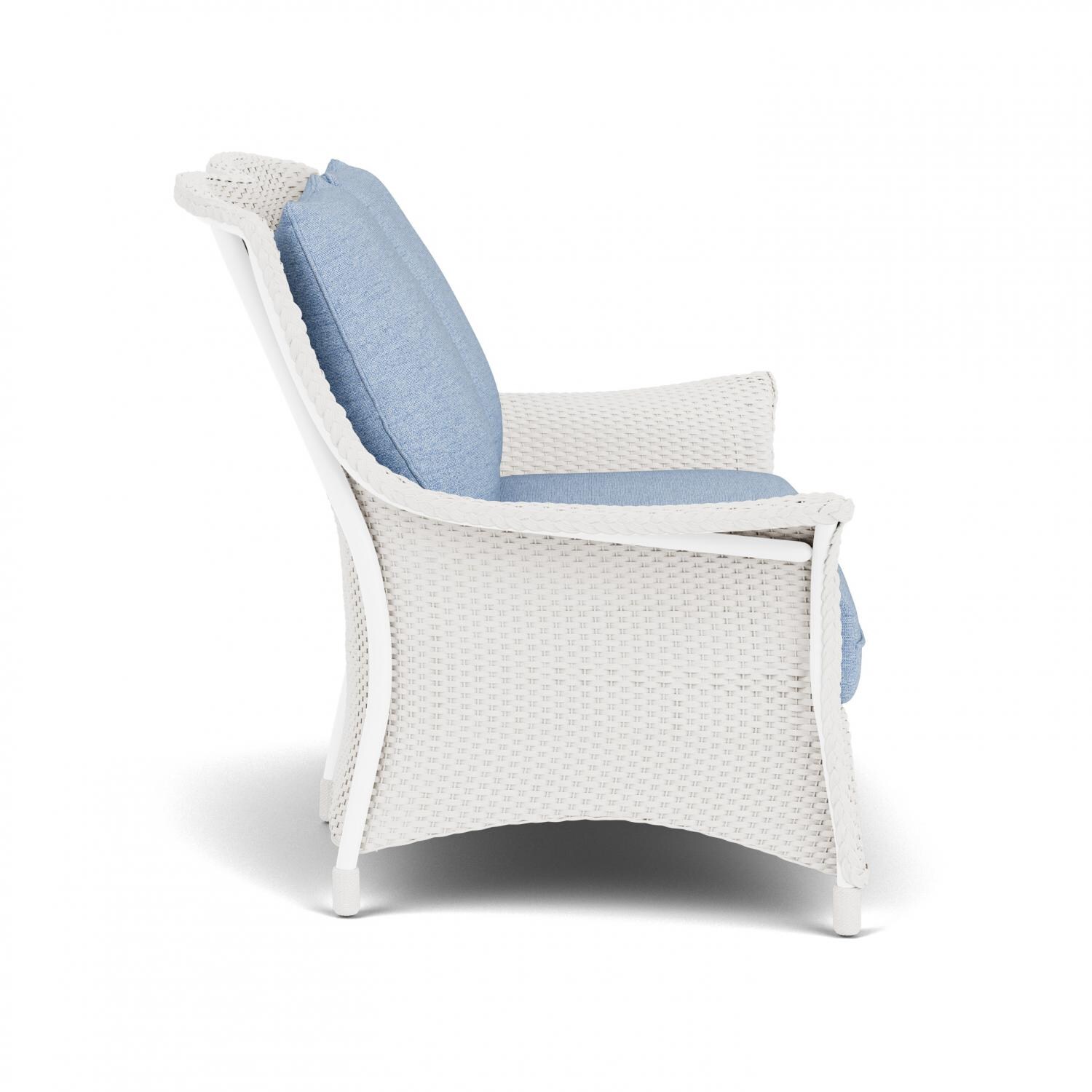 Lloyd Flanders Mandalay Loveseat in White Finish with Demo Skyway fabric - Side thumbnail