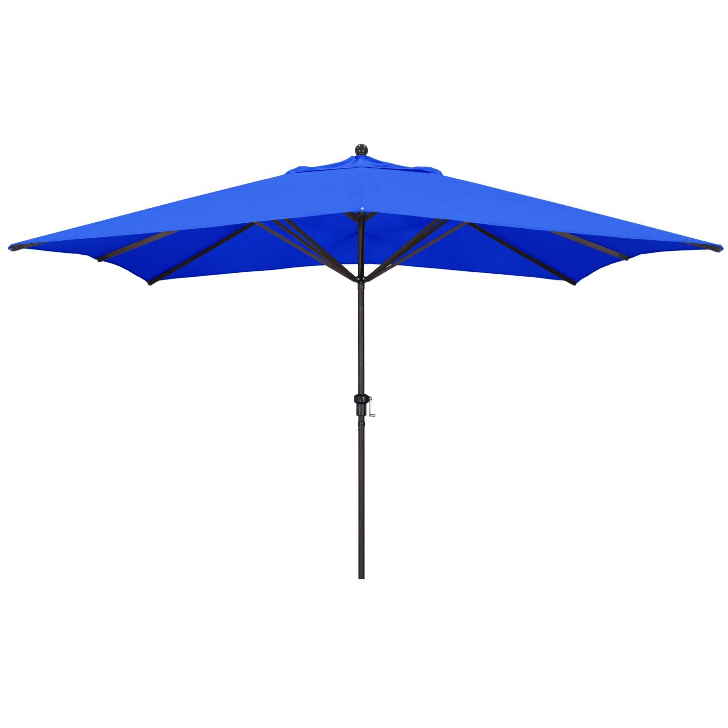 California Umbrella 11 X 8 Ft Rectangular Aluminum Patio Umbrella W/ Crank Lift & Aluminum Ribs - Bronze Frame / Sunbrella Canvas Pacific Blue Canopy thumbnail