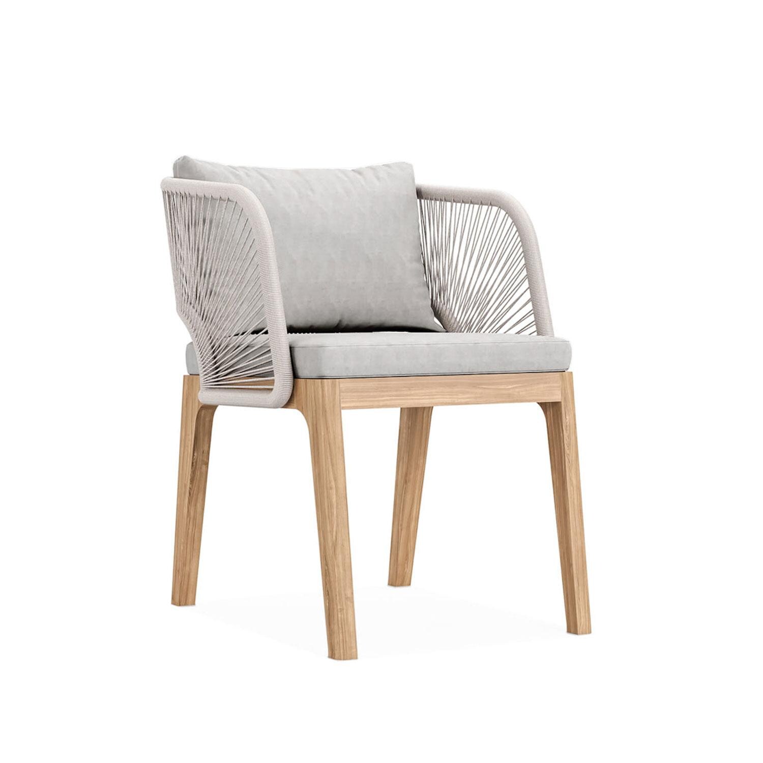 Willowlake Teak Dining Arm Chair in Silver by Lakeview Outdoor Designs