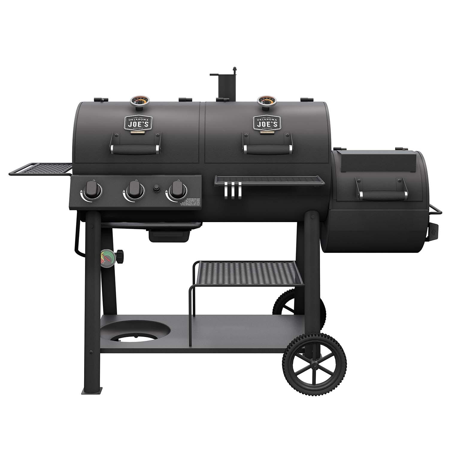 Oklahoma Joe's 24203005 Canyon Combo DLX Charcoal/Propane Smoker & Grill - White Background thumbnail