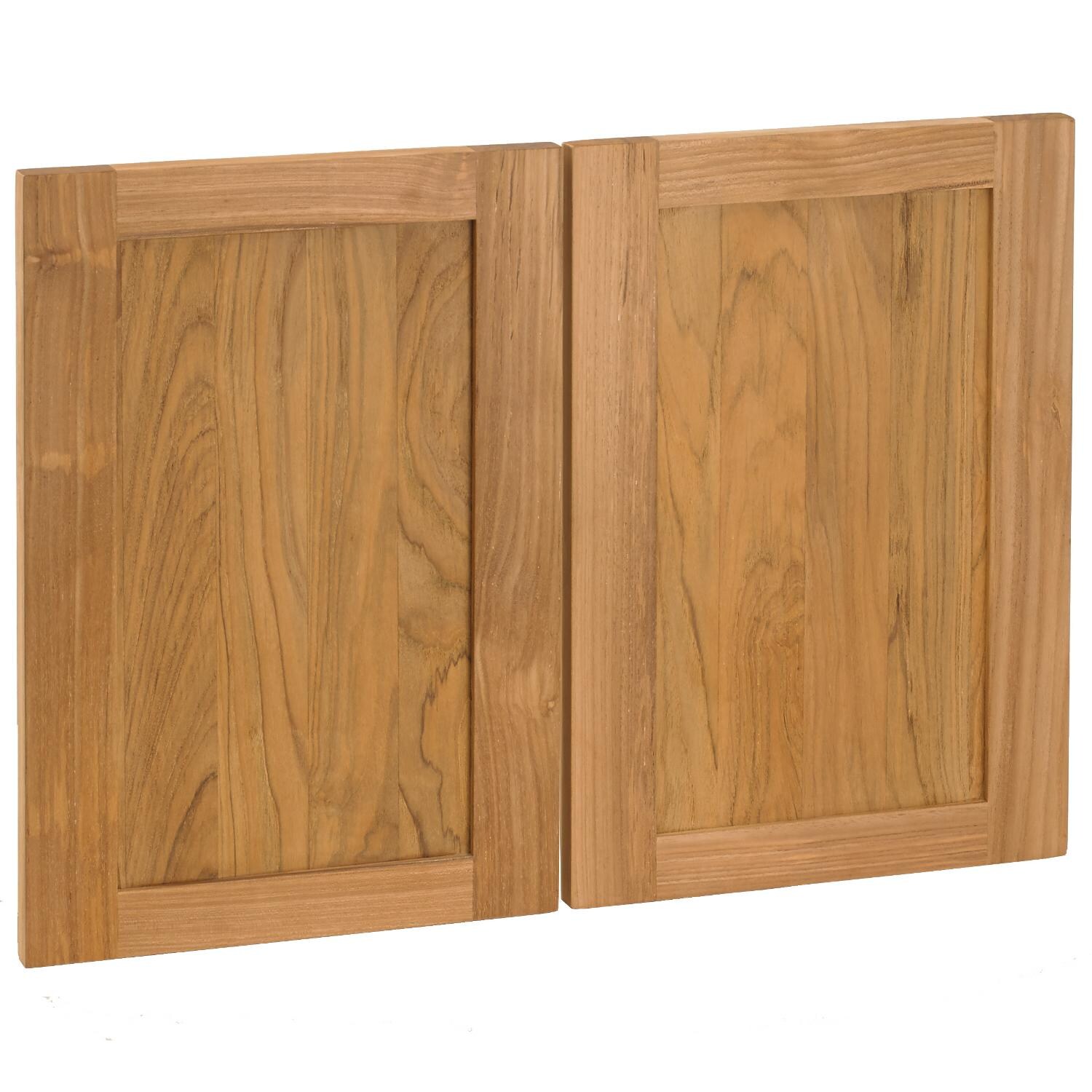 Pacific Teak DO-14-S/2 | 14-Inch Teak Wood Shaker Door Panel - Set Of 2 thumbnail