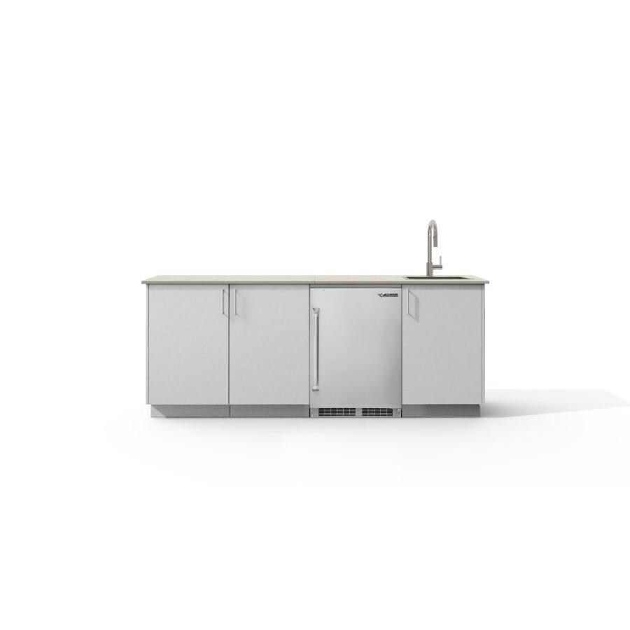 Urban Bonfire Lagoon Outdoor Kitchen w/ Twin Eagles 24-Inch 5.1 Cu. Ft. Refrigerator, Danae Dekton Countertop & Chantilly Finish - B-Lagoon-Danae-Chantilly