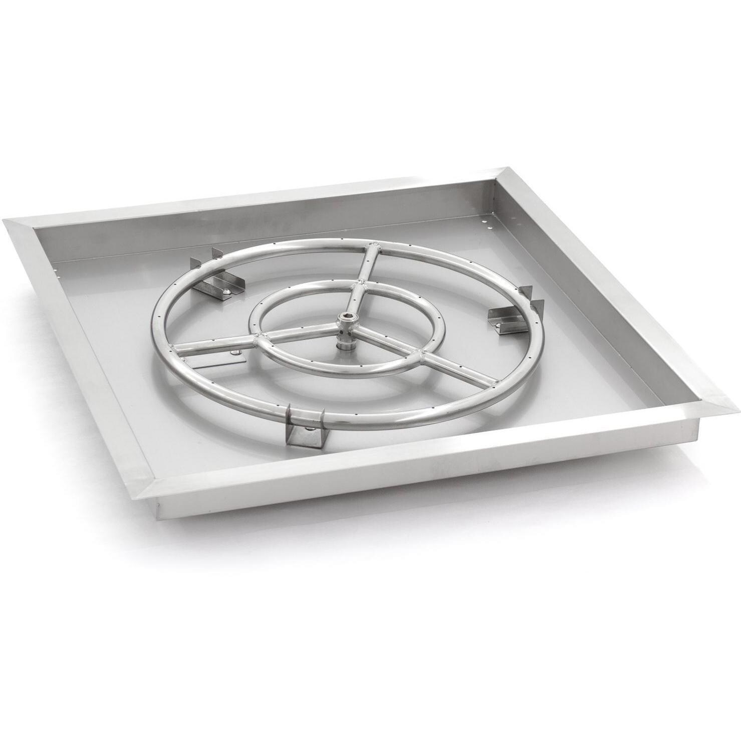 BBQGuys Signature 24-Inch Square Drop-In Pan With 18-Inch Propane Ring Burner (Ships As Natural Gas)