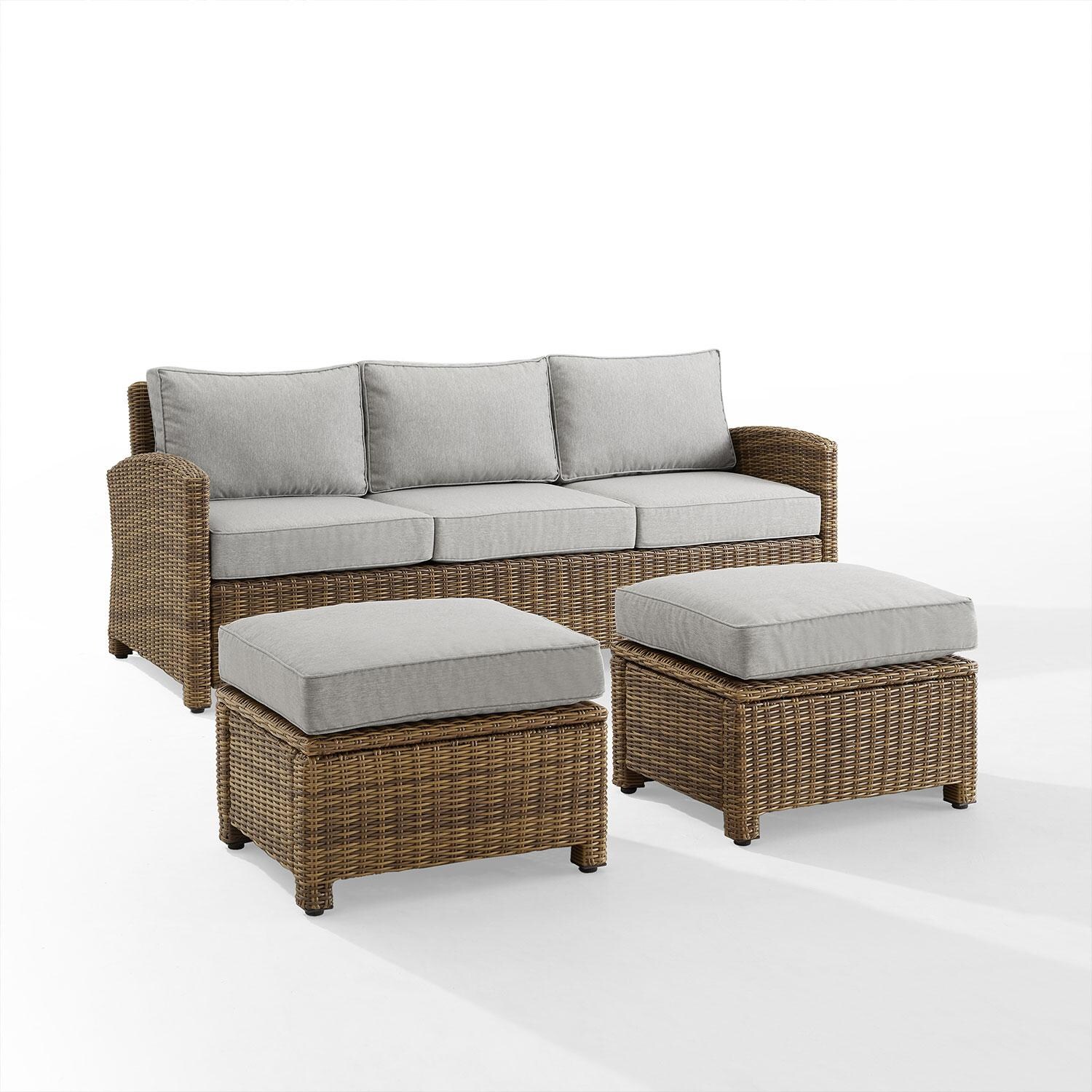 Ultimate Patio UP-92419WB-GY 3Pc Wicker Outdoor Sofa Patio Furniture Set in Gray - Display - White Background thumbnail